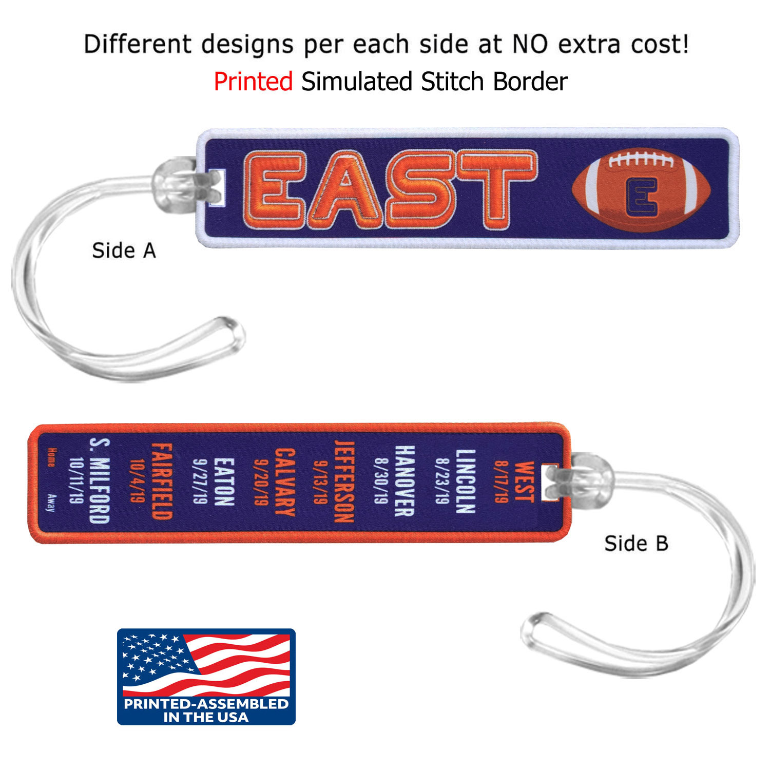 2 Side 4CP Dye Sub Team Tag/Key Ring