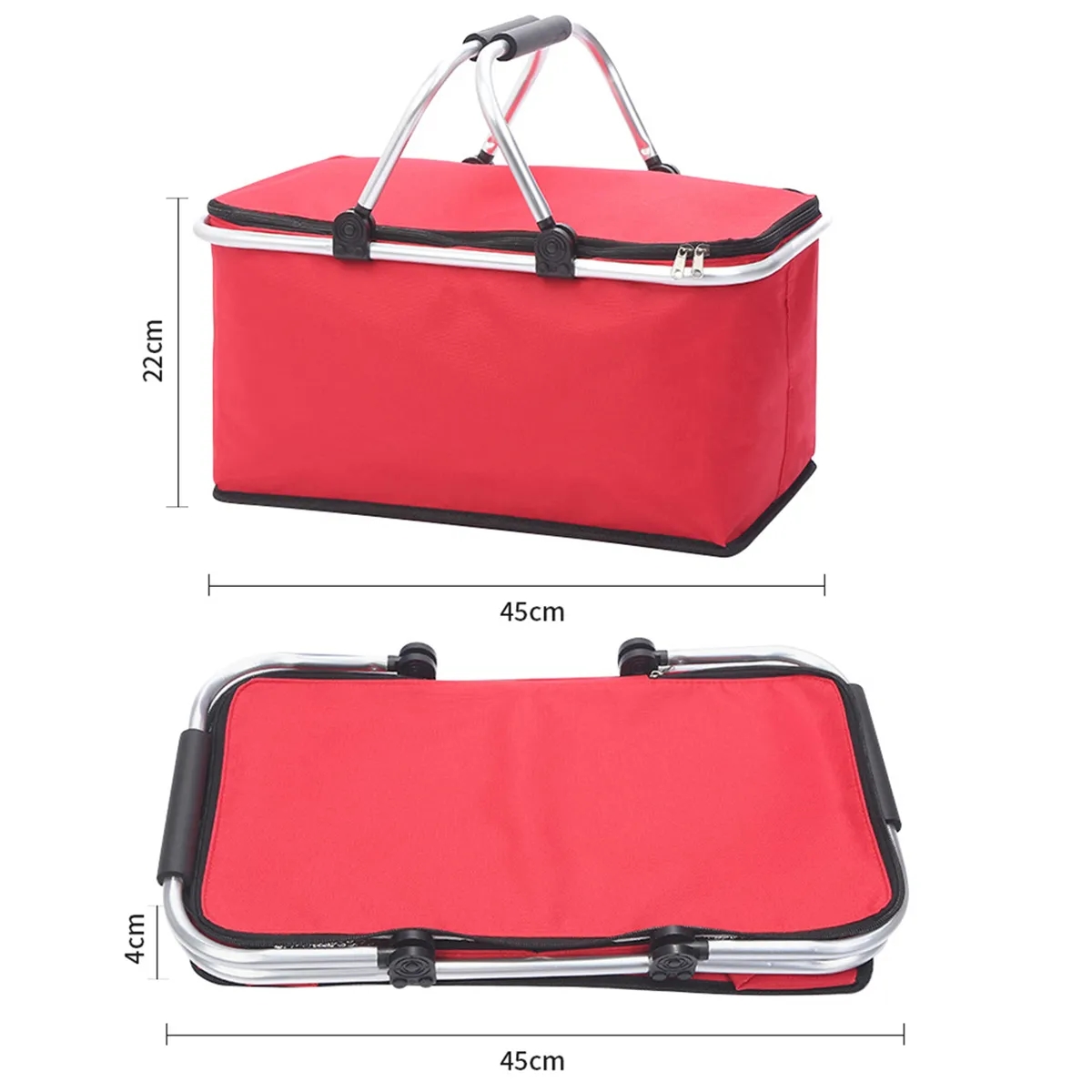 Portable Collapsible Insulated Picnic Basket with Handles 5