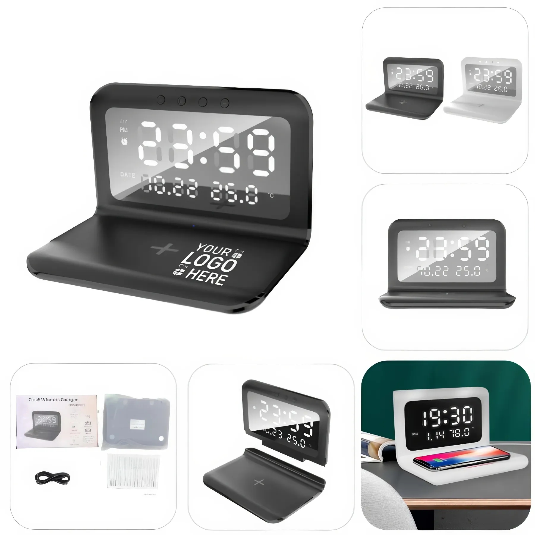 Foldable Alarm Clock Wireless Charger 2