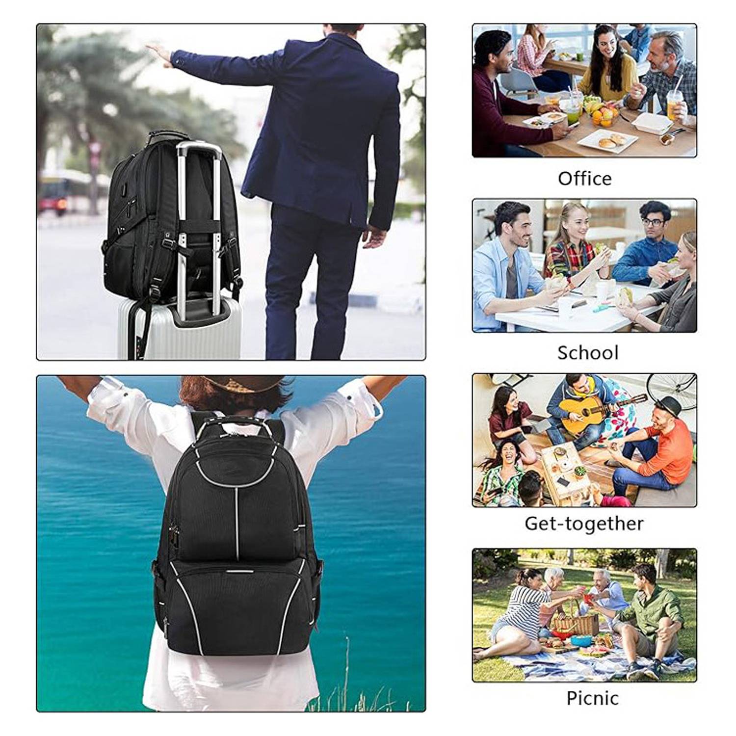 17L Insulated Laptop Backpack w/ Built-in Lunch Cooler 7