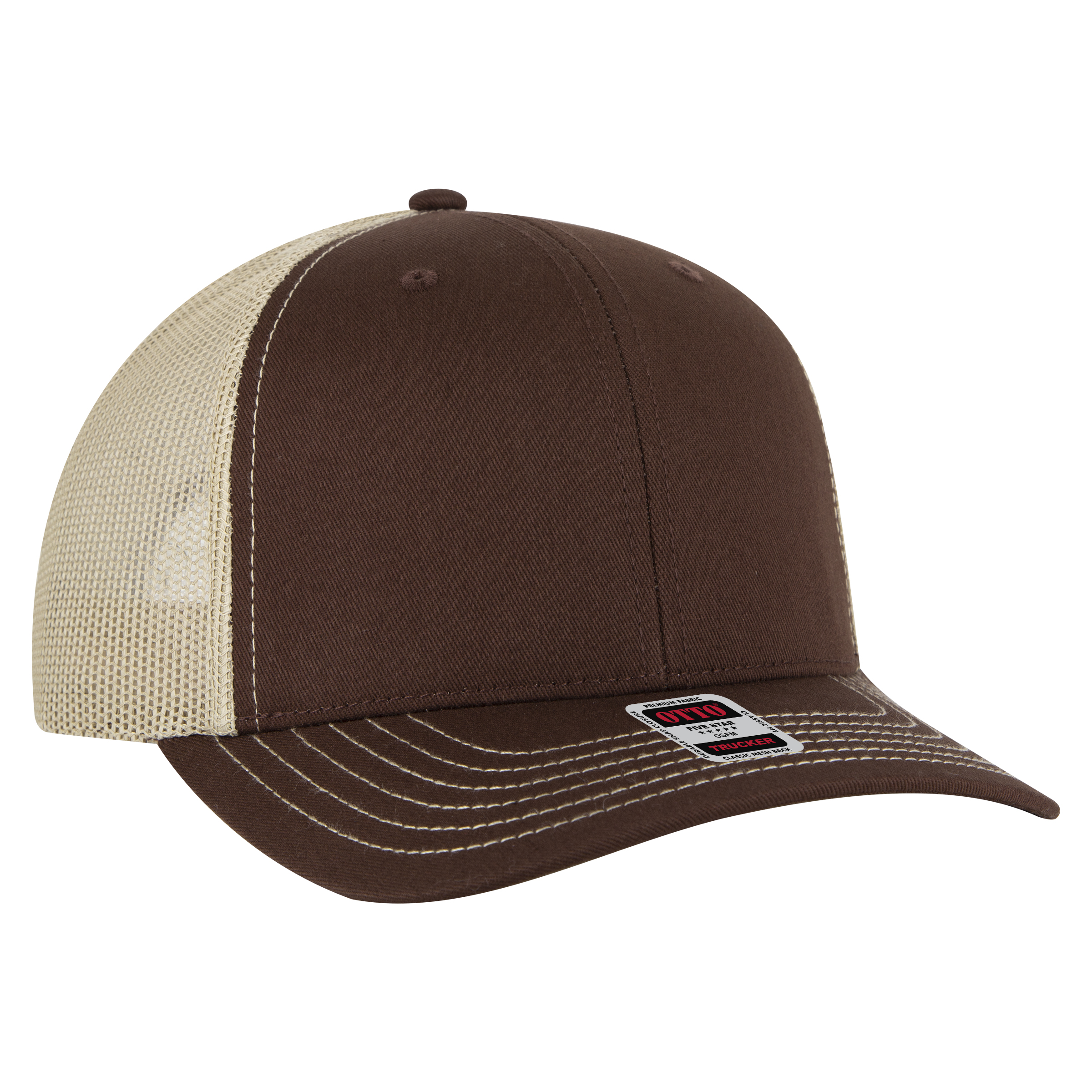 OTTO CAP® 6 Panel Mid Profile Mesh Back Trucker Hat 32