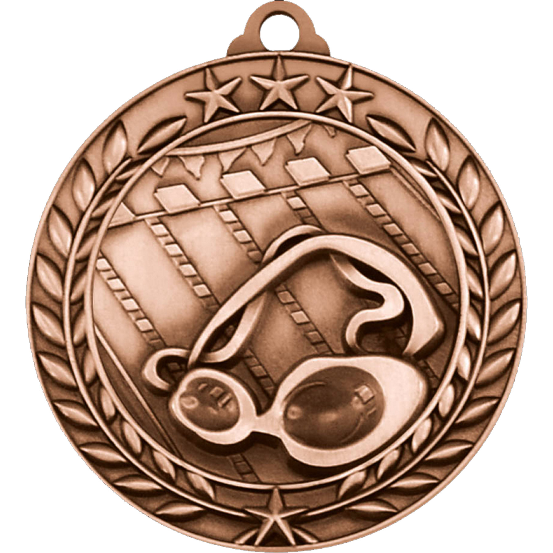Stock Small Academic & Sports Laurel Medals: Swimming 5