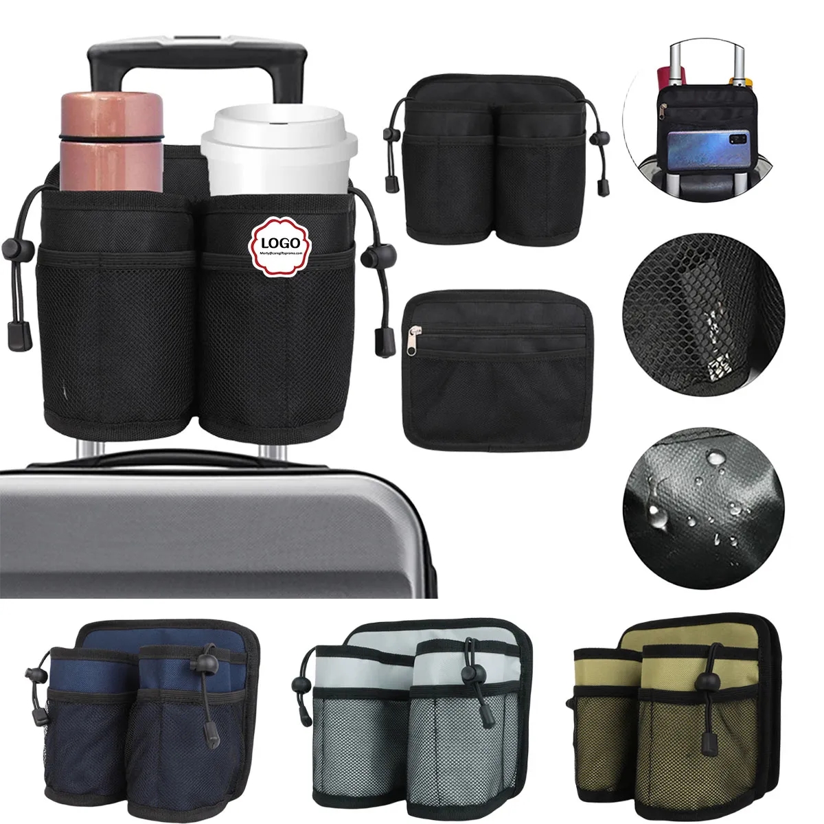Luggage Travel Two Cup Holder With Zipper Bag 2