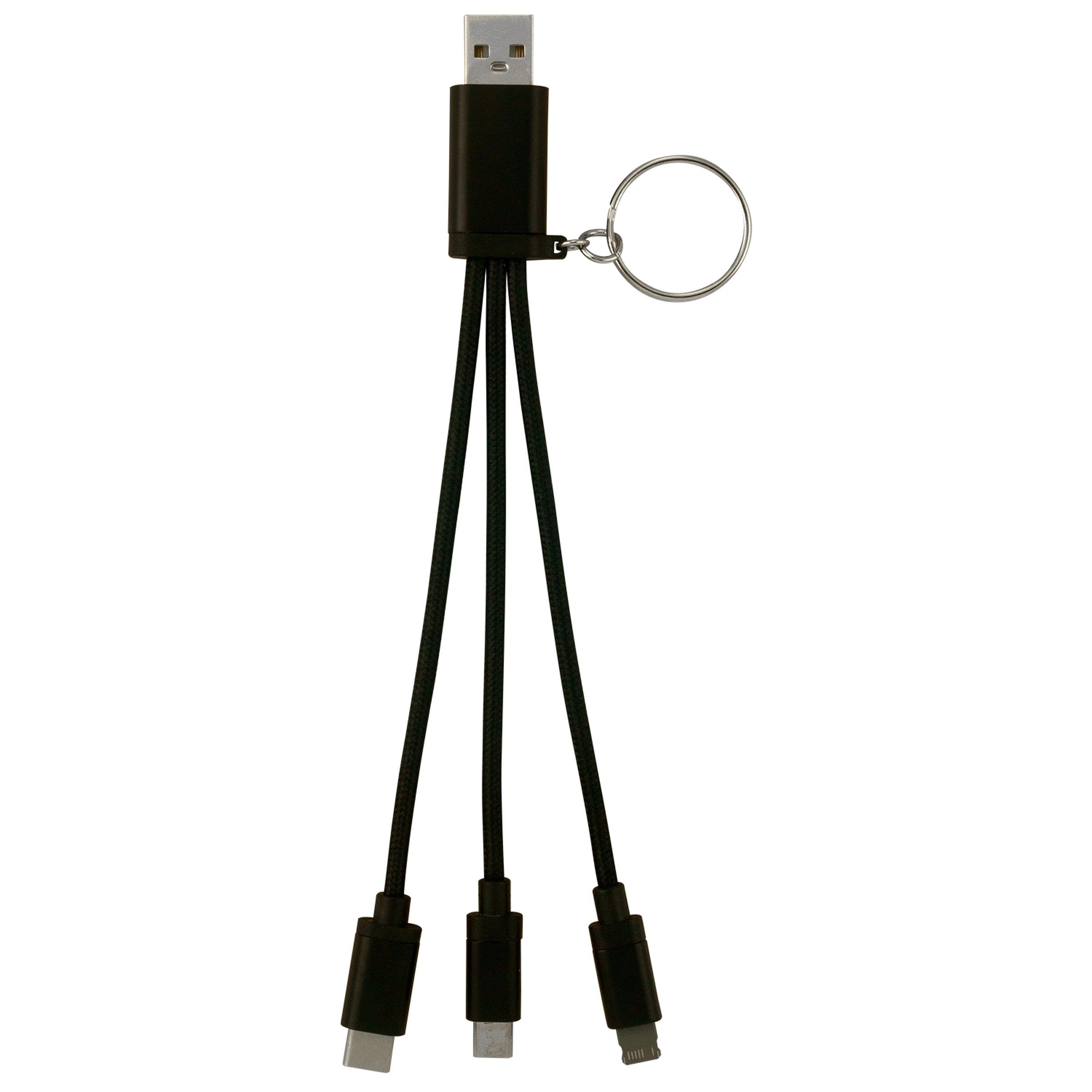 Metallic 3-in 1 Keychain Cable with Type C USB 10
