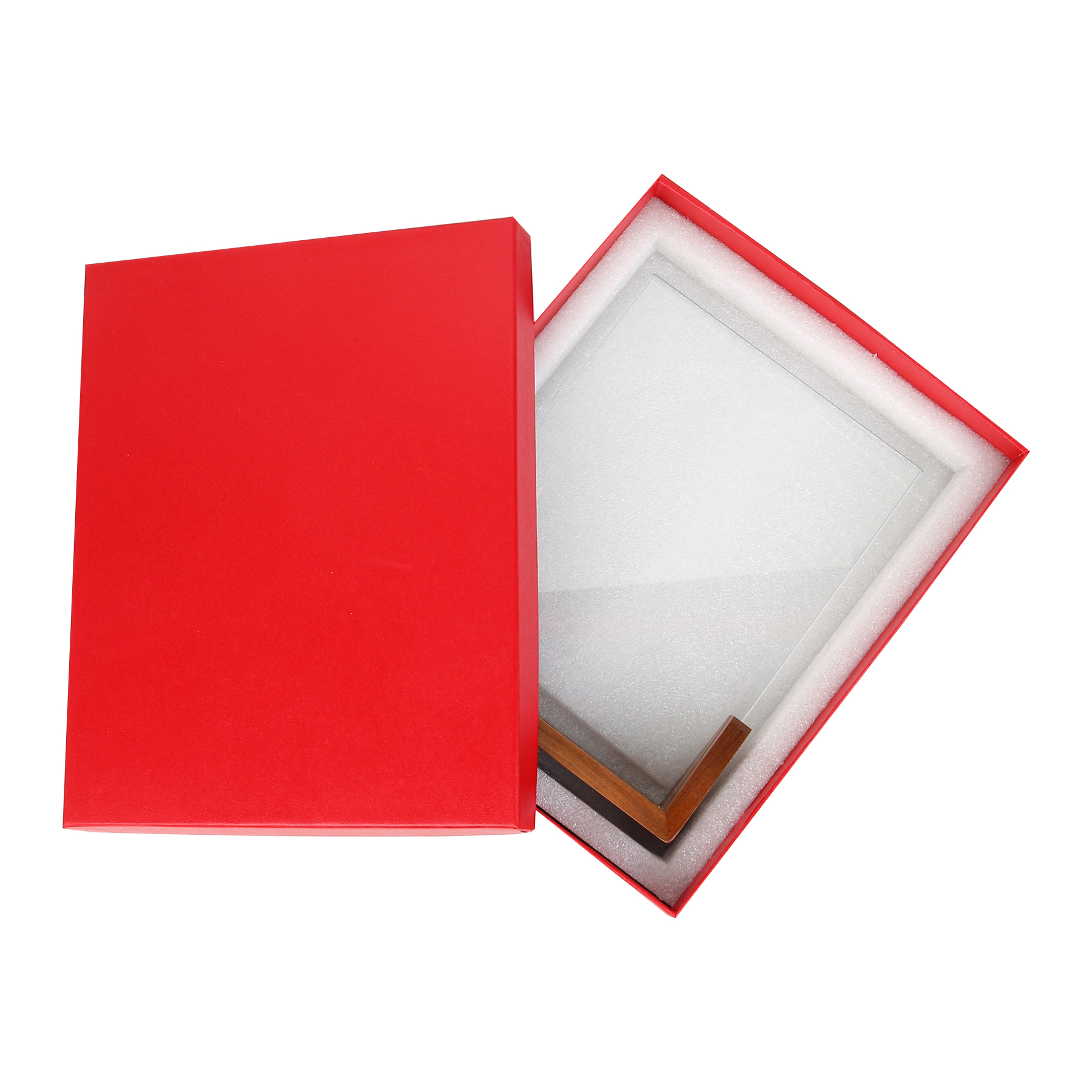 Personalized Clear Glass Crystal Award Plaque With Wooden Base 5