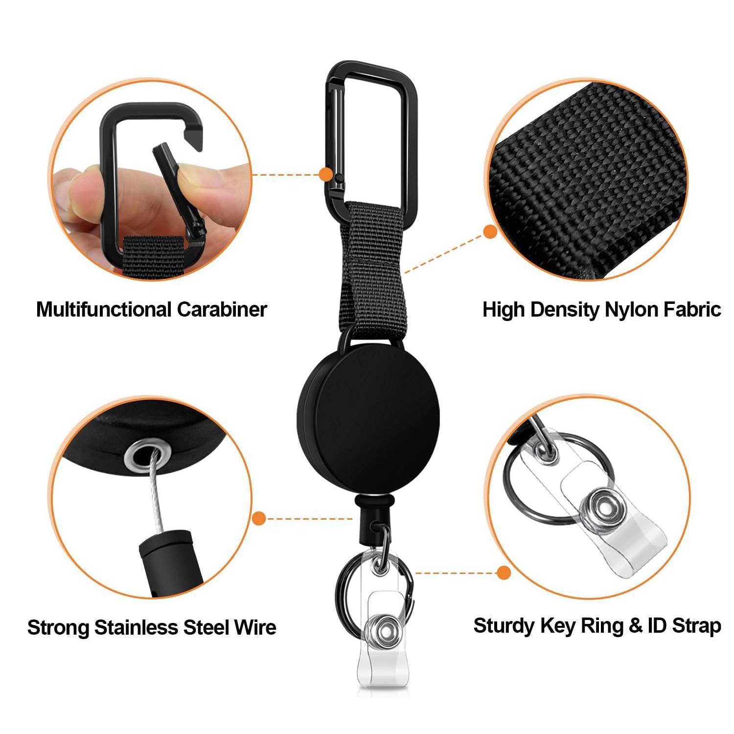 Retractable Badge Holder W/ Carabiner 3