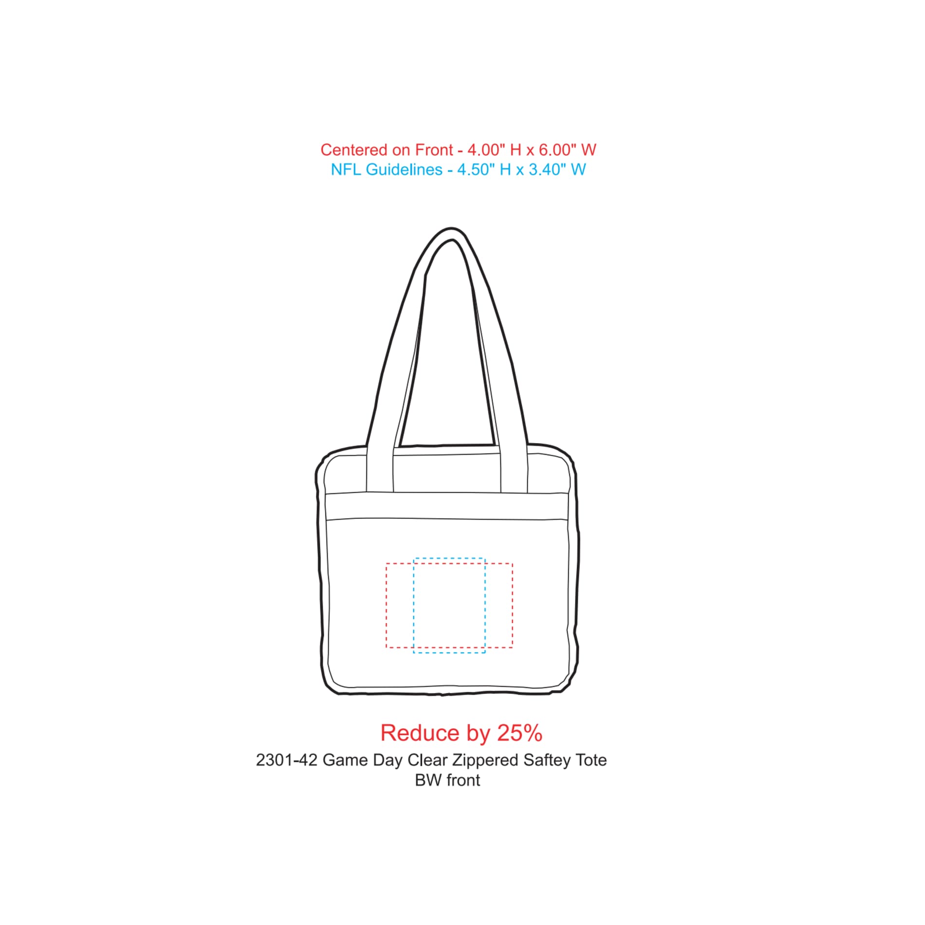 Game Day Clear Zippered Safety Tote 36