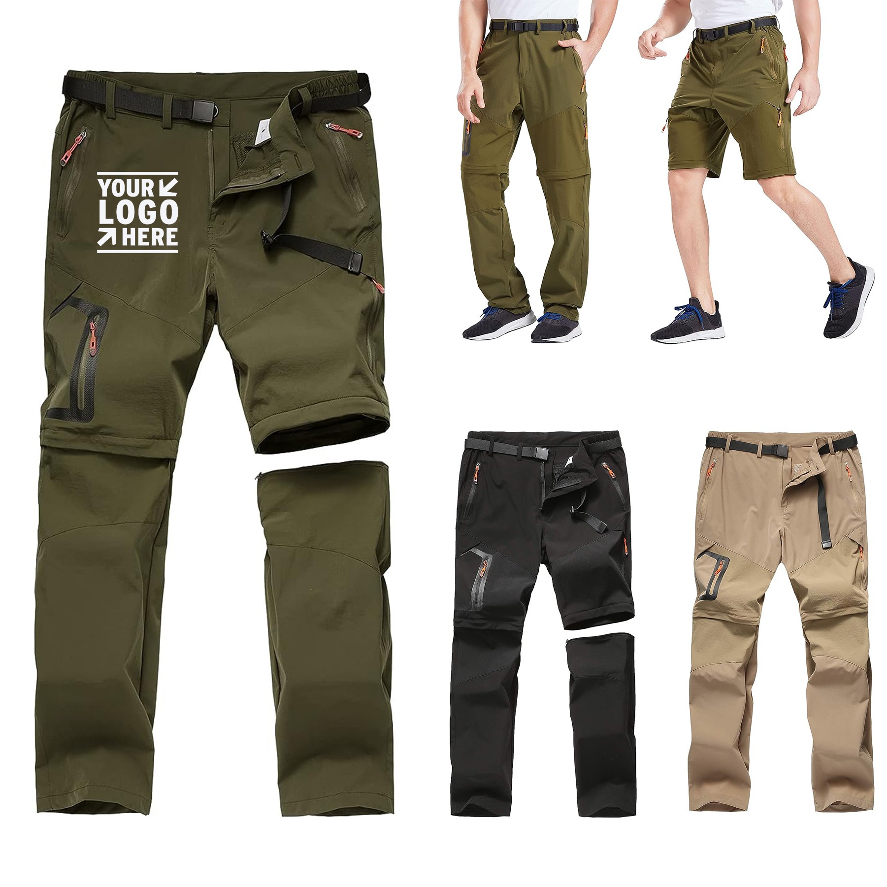 Men's Hiking Pants Outdoor Convertible Quick Dry Fishing Pants Shorts 2