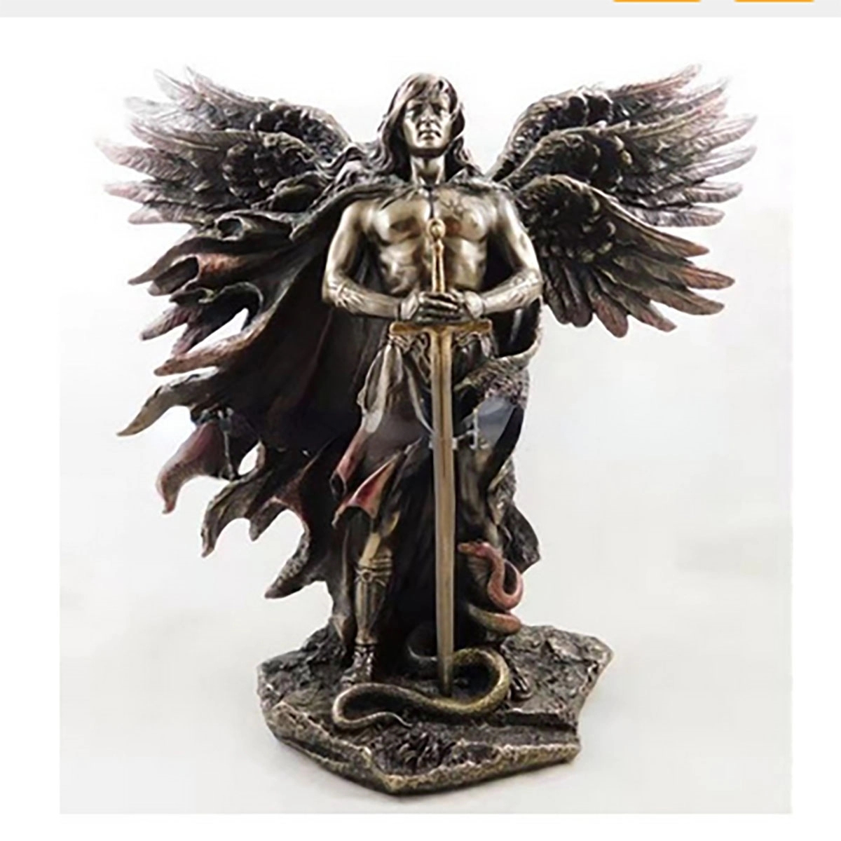 Angel Monument Bronze Warrior Statue Faith Trinket 1