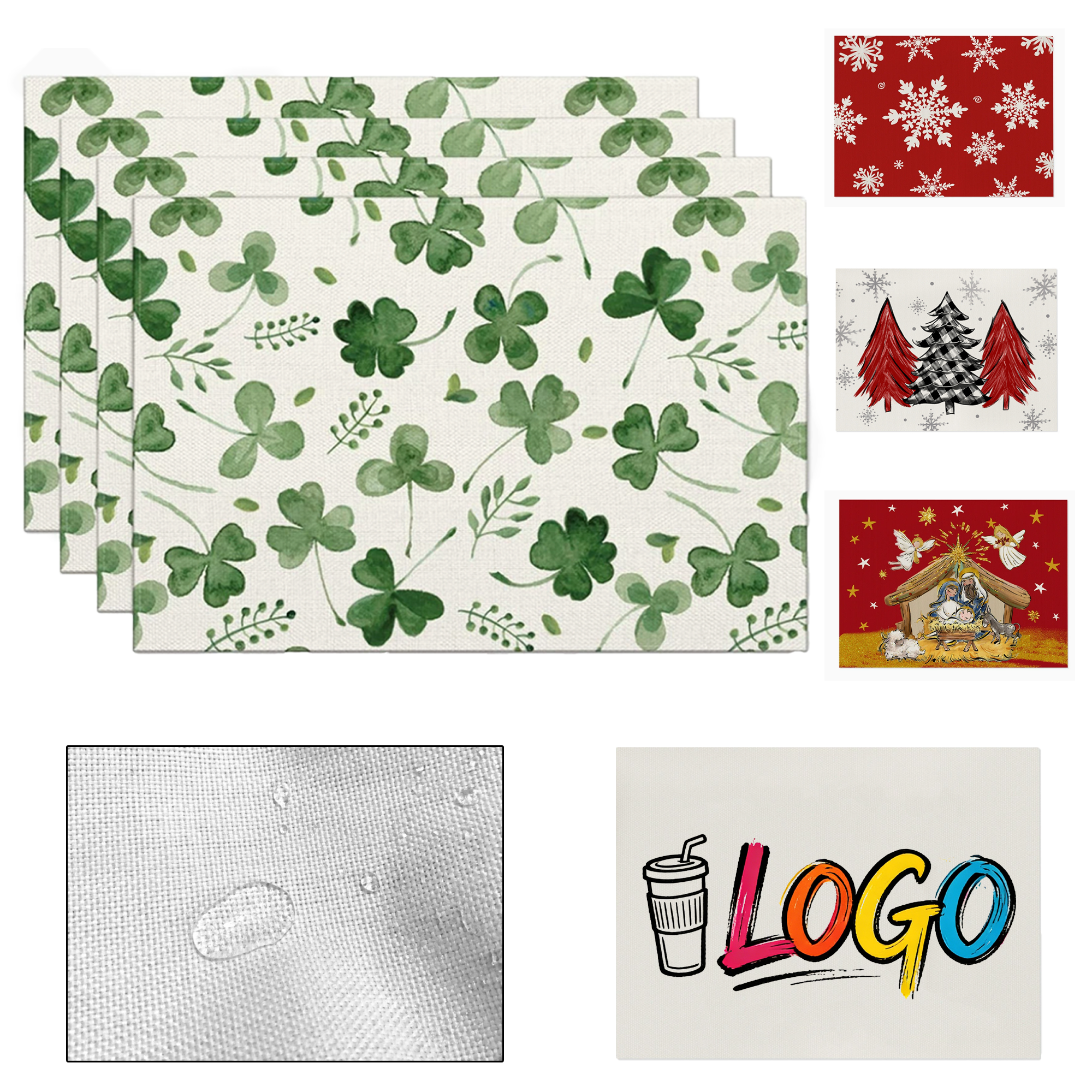 Full-color Printed Waterproof Linen Placemat 2