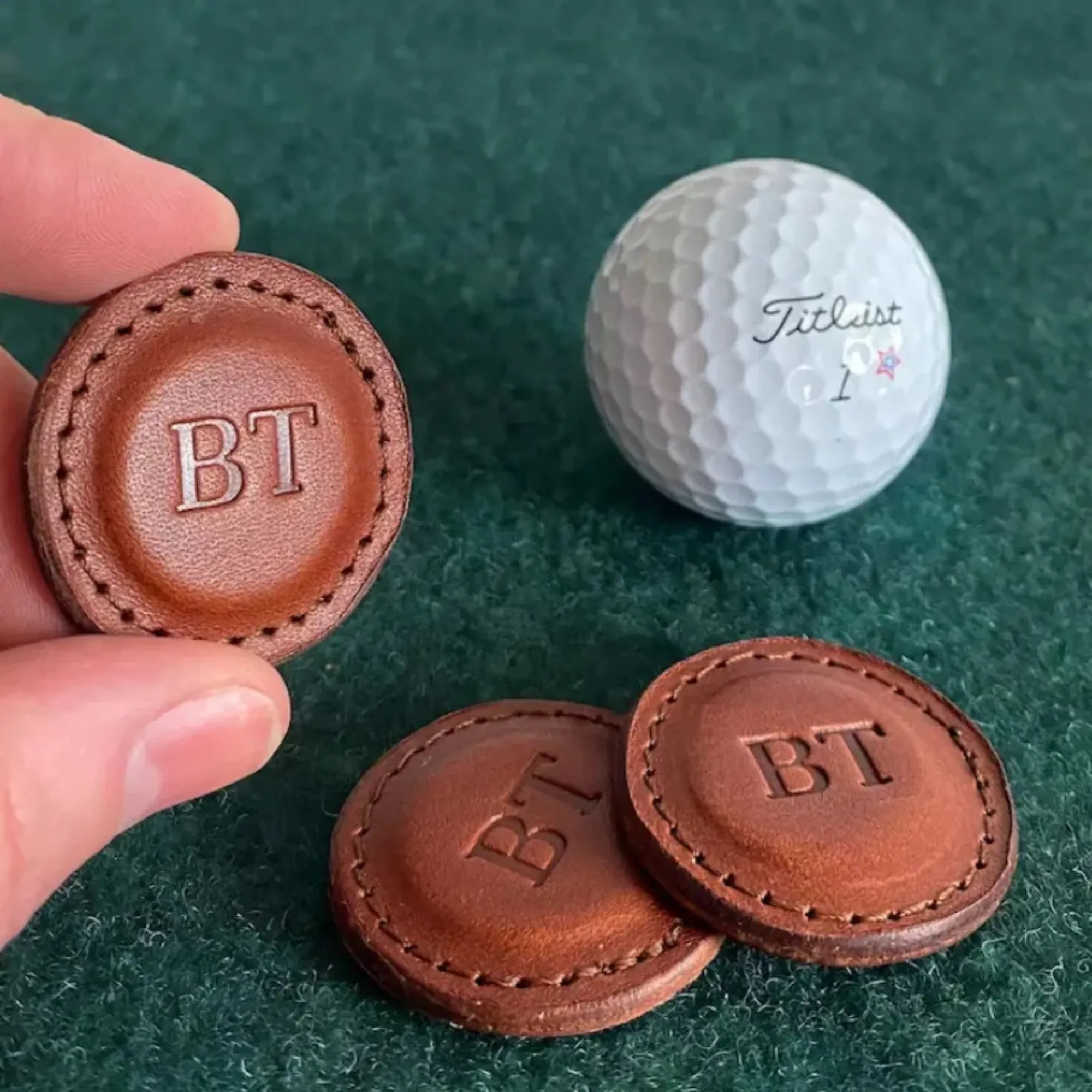 Premium Leather Golf Ball Marker 4