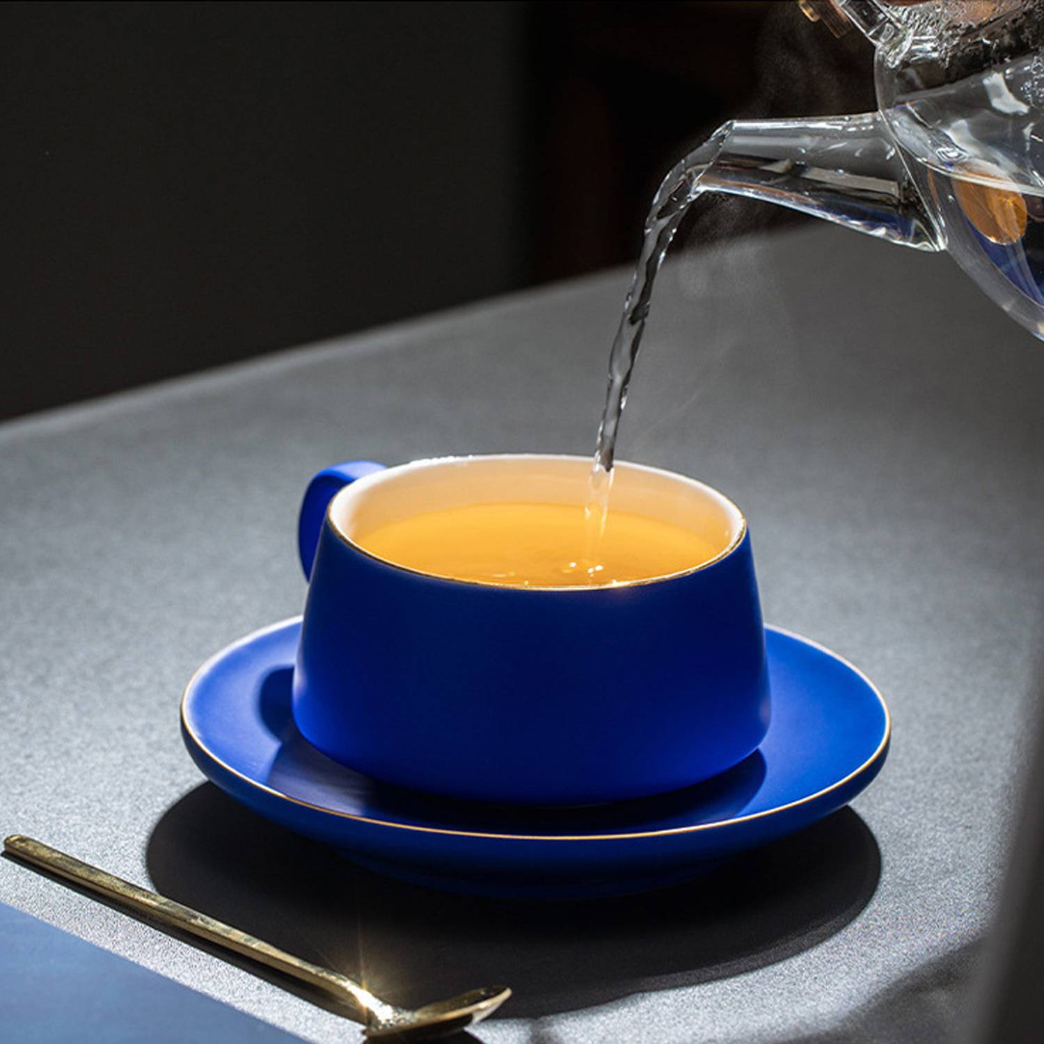 10oz Ceramic Coffee Mug Set w/ Spoon 6