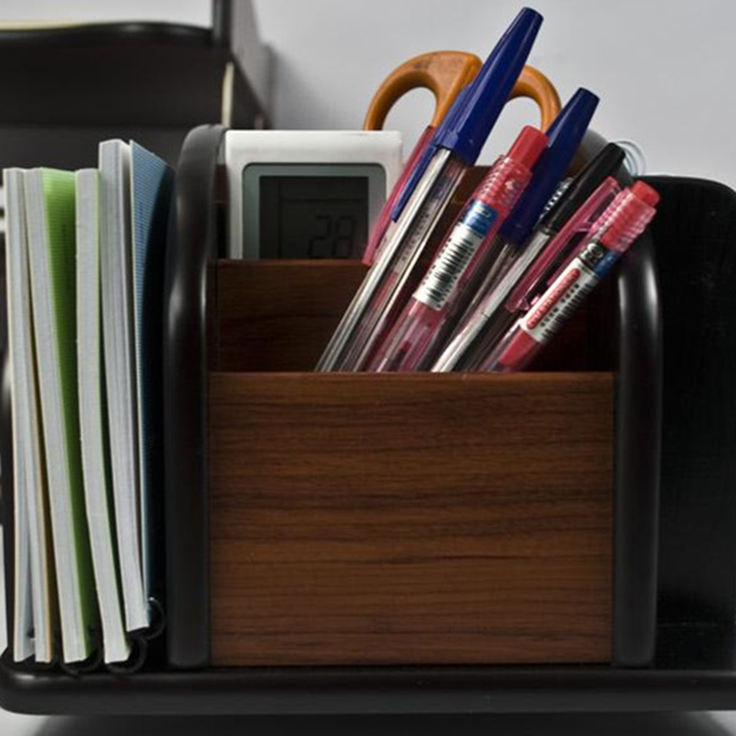 Office Wood Stationery Supplies Desk Organizer 5