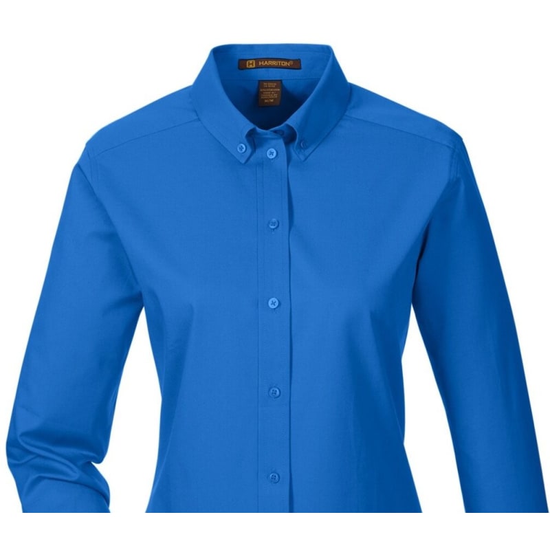 Harriton Ladies' Foundation 100% Cotton Long-Sleeve Twill Shirt With Teflon™ 18