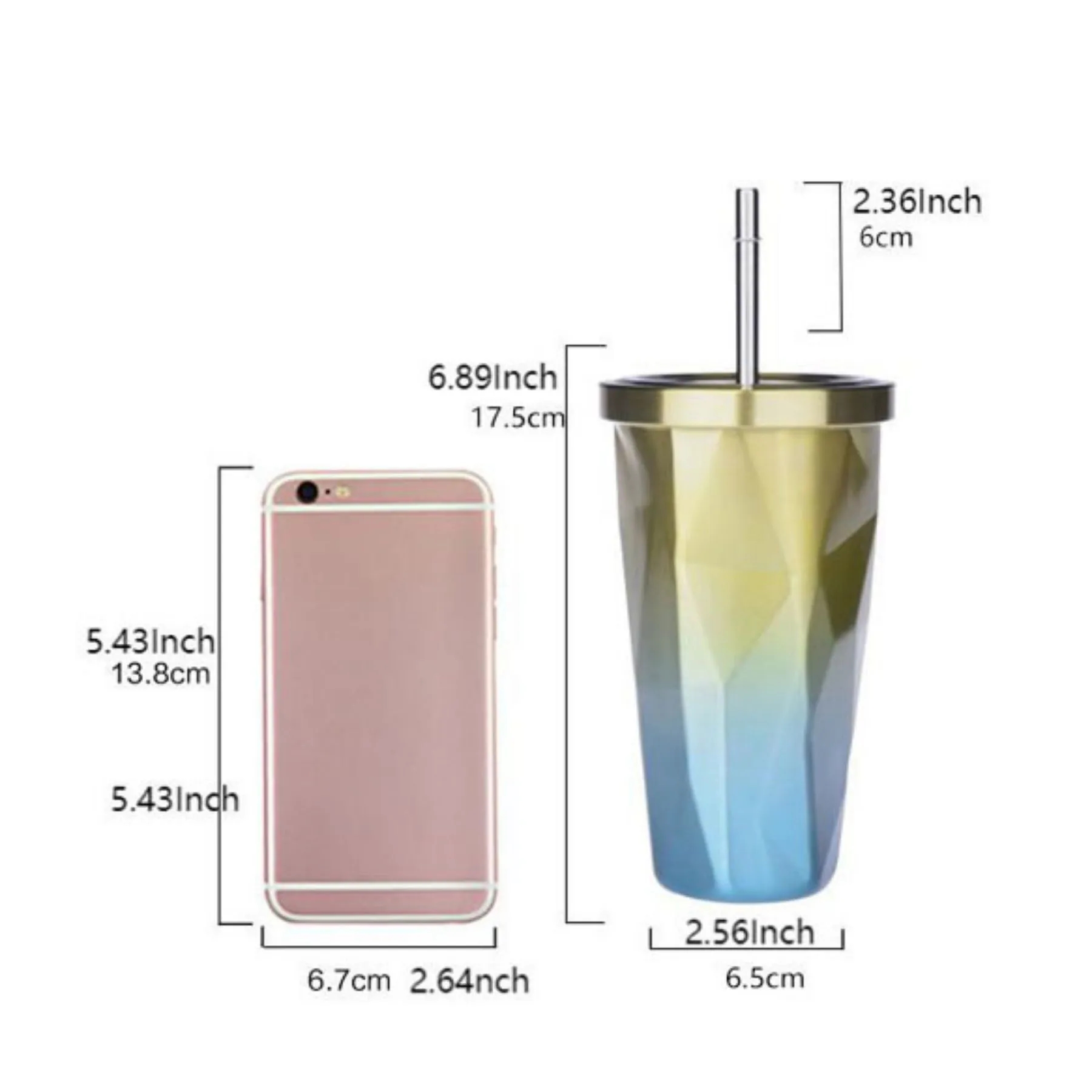18oz Gradient Diamond-shaped Cup 6