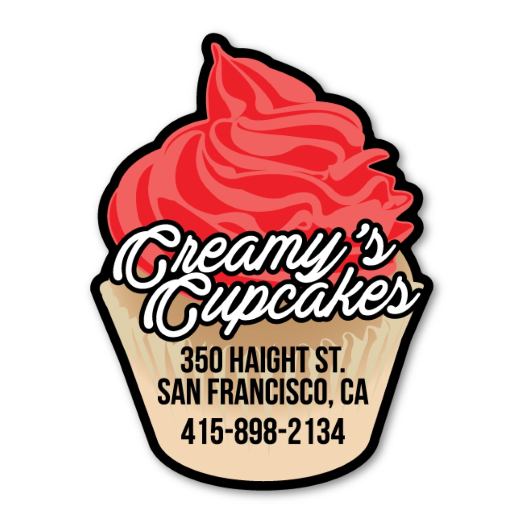 Cupcake Magnet - 3" x 4" - 30 mil - Outdoor Safe
