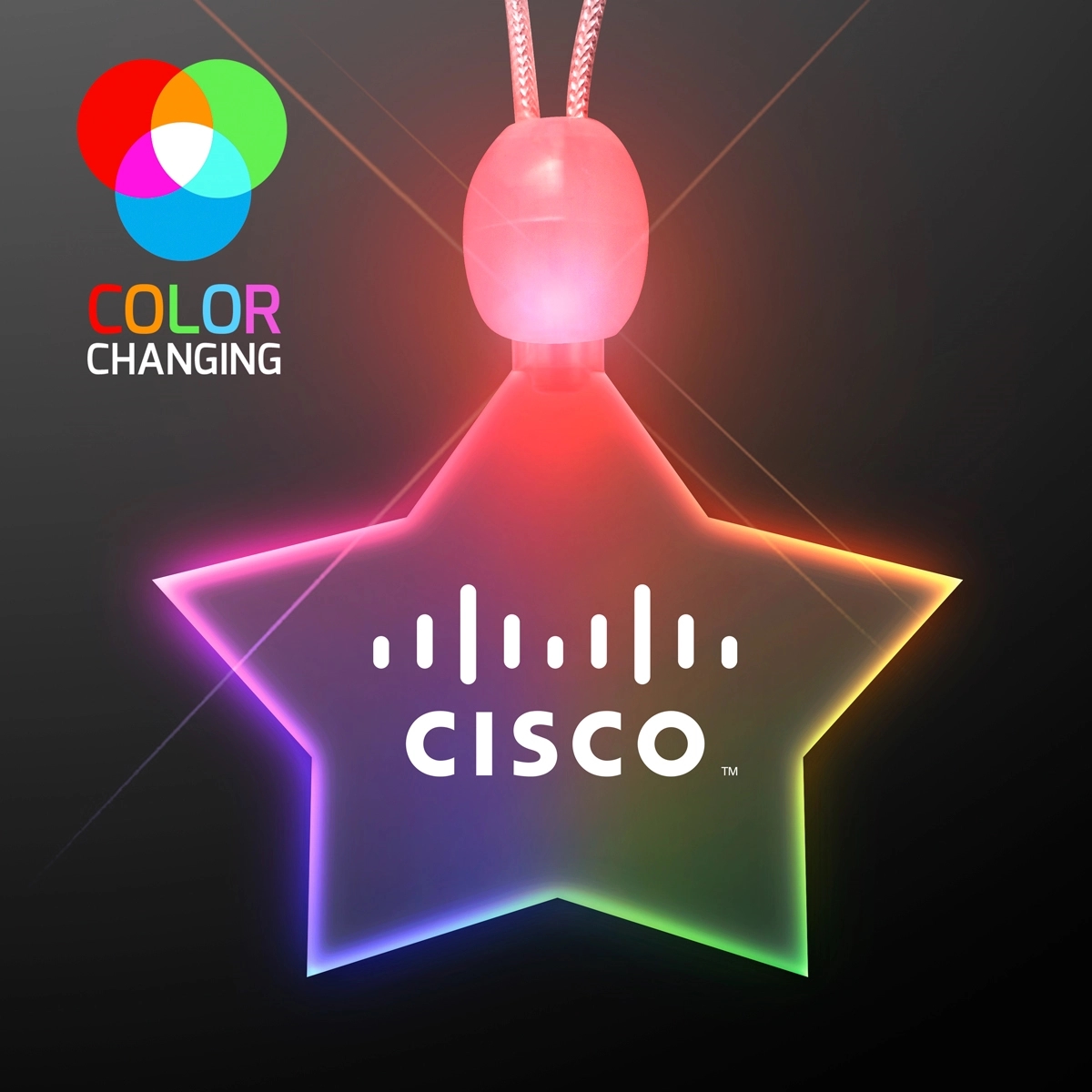 Light-up acrylic star LED necklace 2
