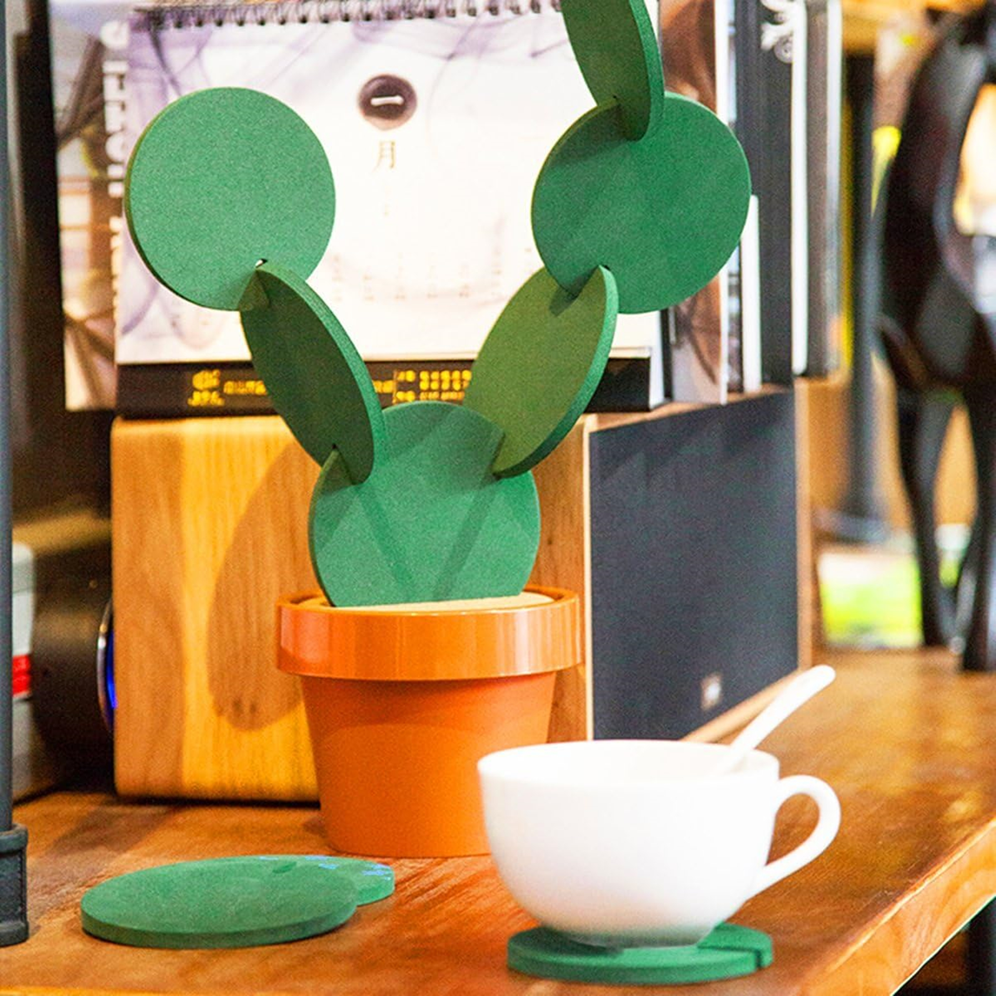 Set Of 6 DIY Cactus Coasters With Flowerpot Holder 3