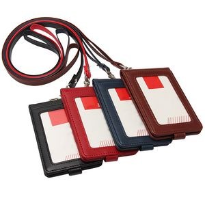 PU Lanyard 5 Pockets Folded PU Leather Card Holder 19
