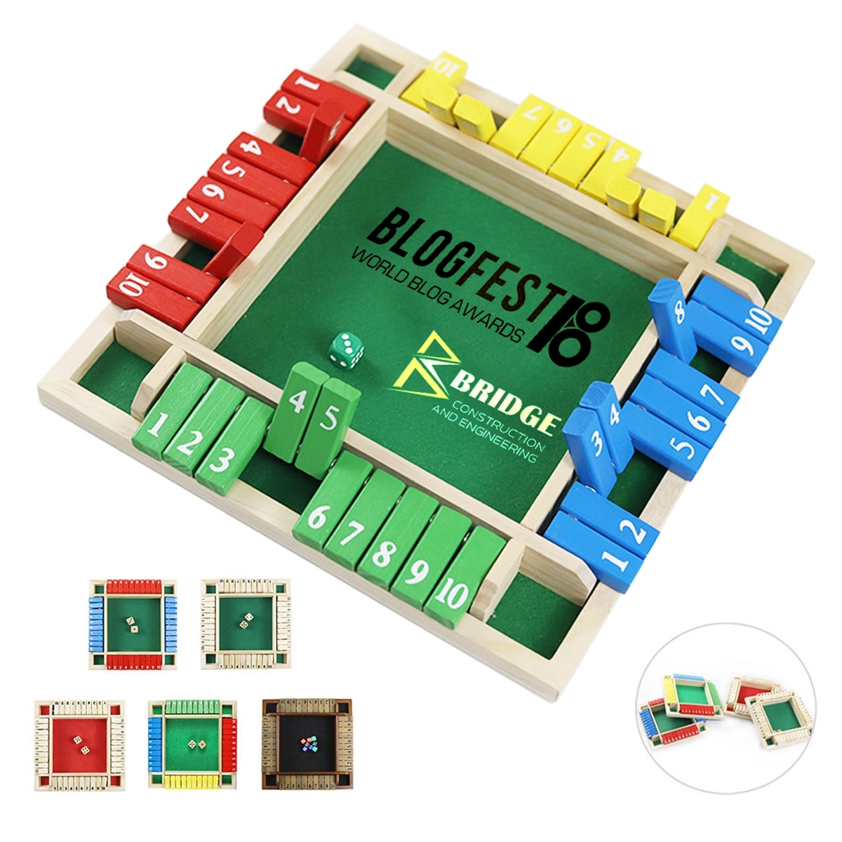 Shut The Box Wooden Board Game 8