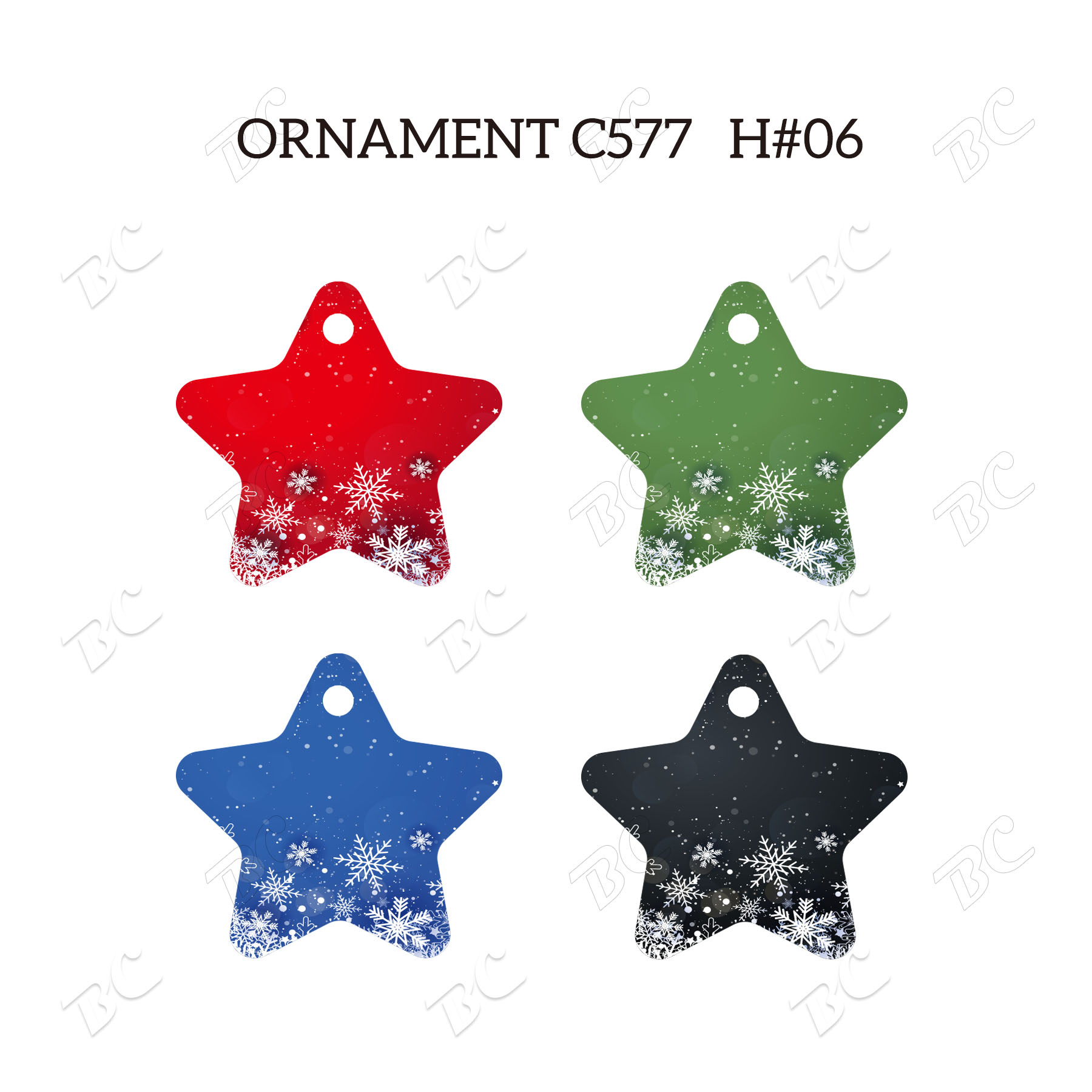Free Shipping Full Color Christmas Ornament - Star 32