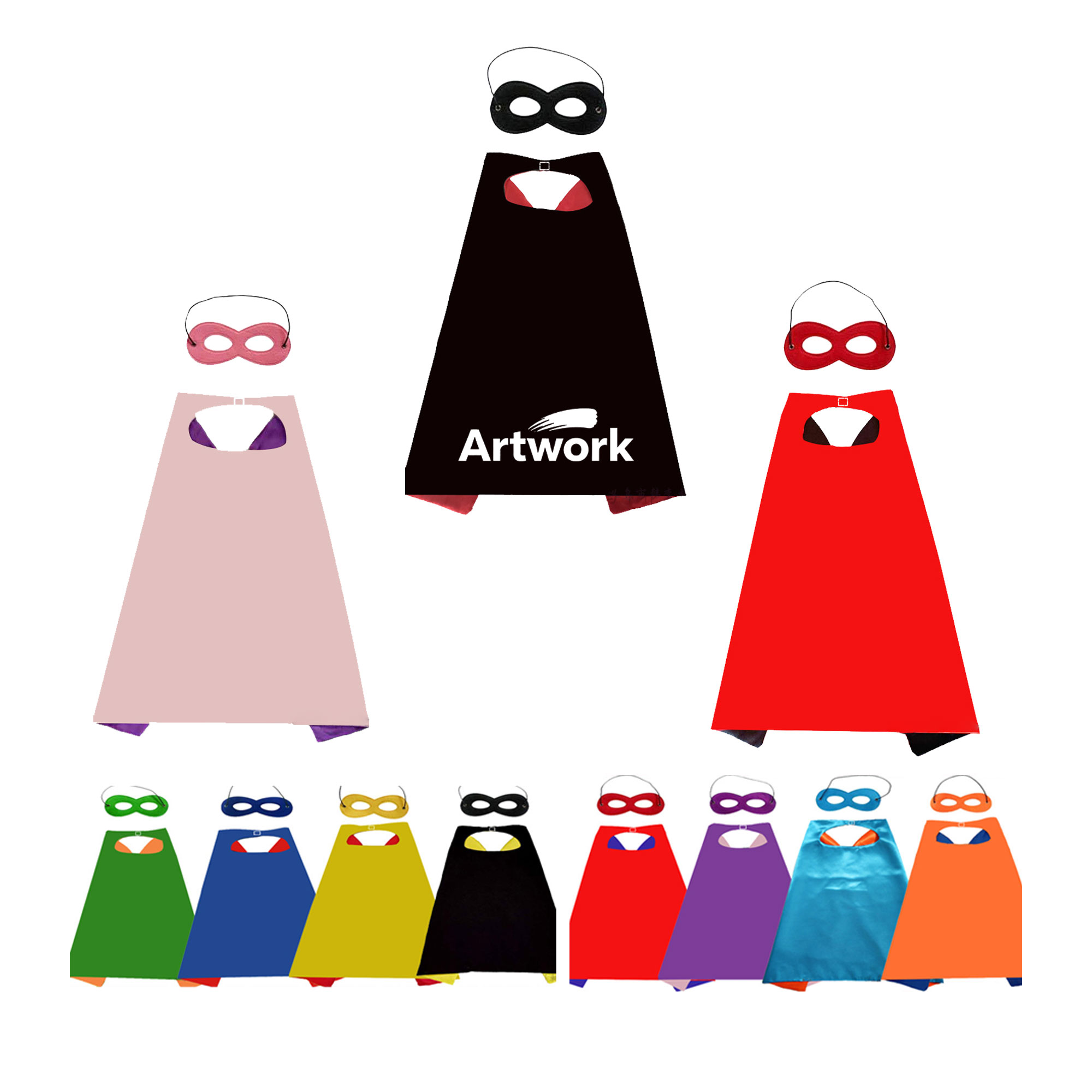 Double layered Halloween Children's Hero Cloak Mask Set 3