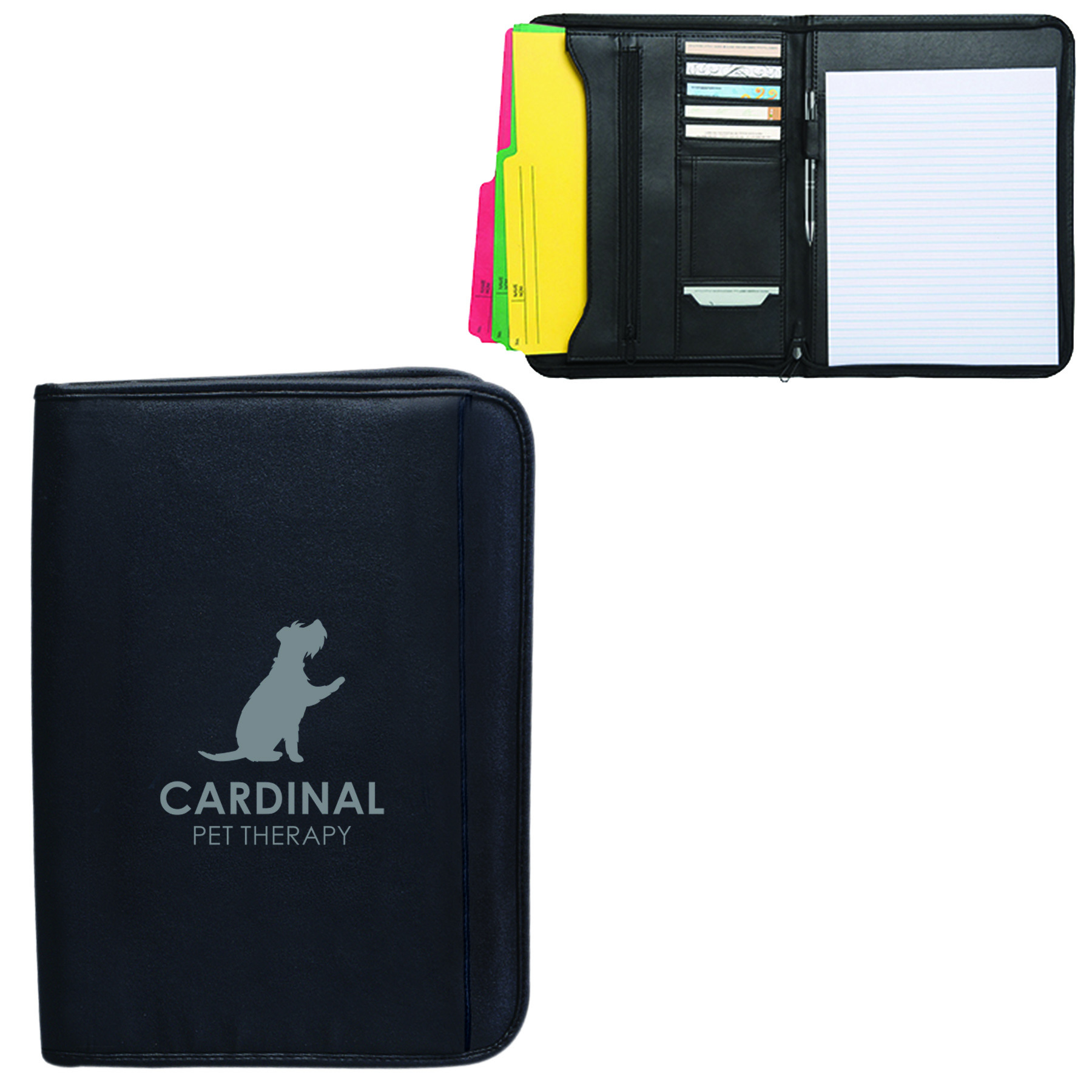 Zippered Notepad Portfolio: Simulated Leather 2