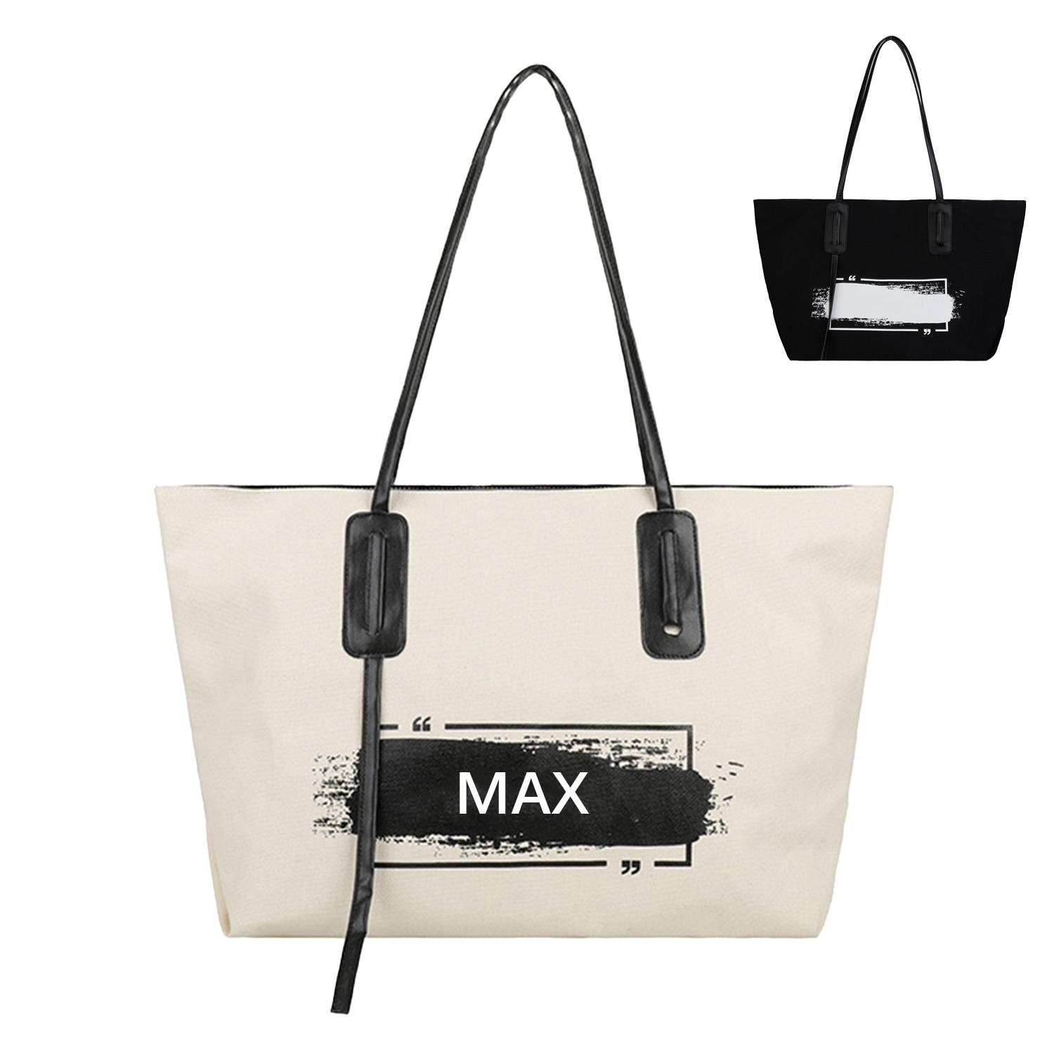 Large Capacity Canvas Tote Bag, custom tote bag with logo imprint 1