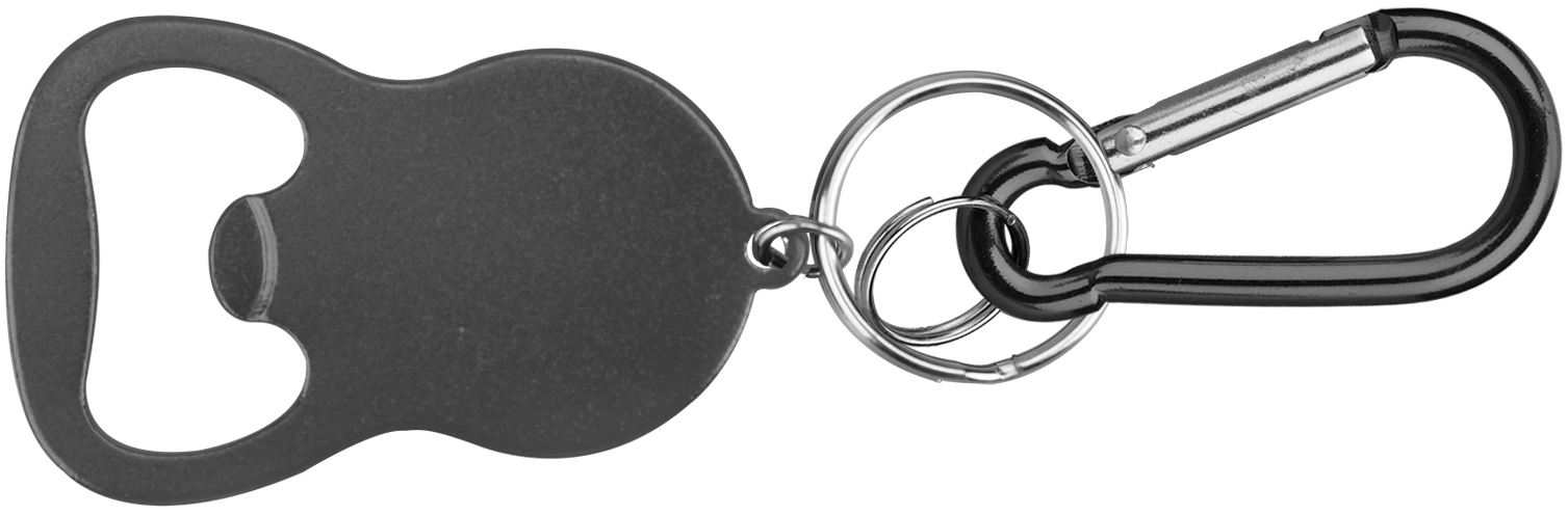 Round Bell Shape Plain Bottle Opener with Key Ring & Carabiner 2