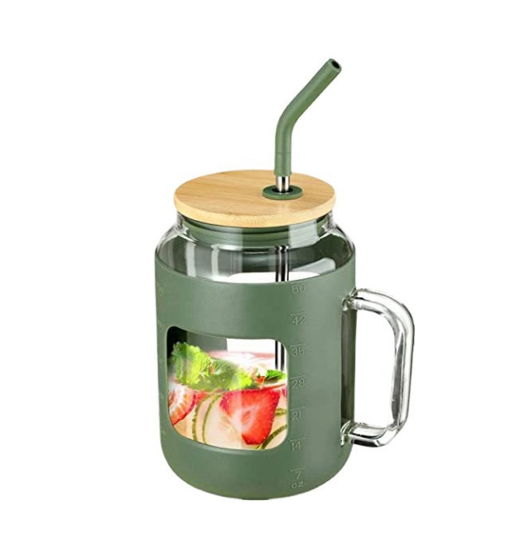 50 Oz. Glass Tumbler with Bamboo Lid and Straw 14