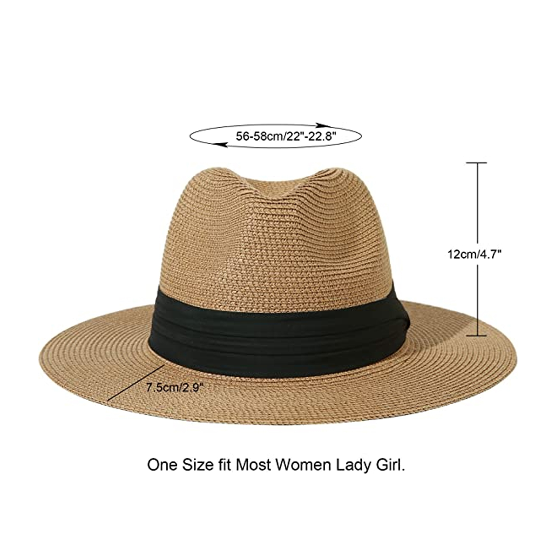Women Wide Brim Straw Panama Sun Hat 2