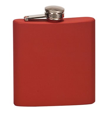 6oz Stainless Steel Flask - Matte Red 2