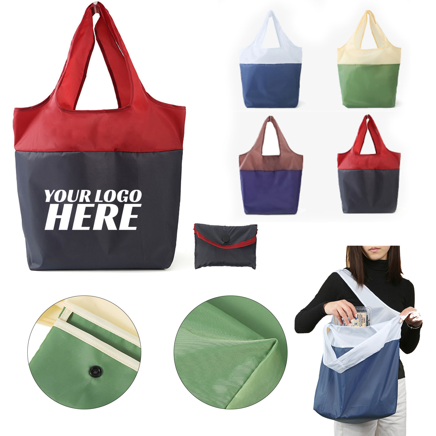 Reusable Foldable Grocery Tote Bag  2