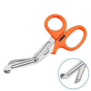 Ergonomic Emergency Medical Scissors With Silver Serrated Blades 2