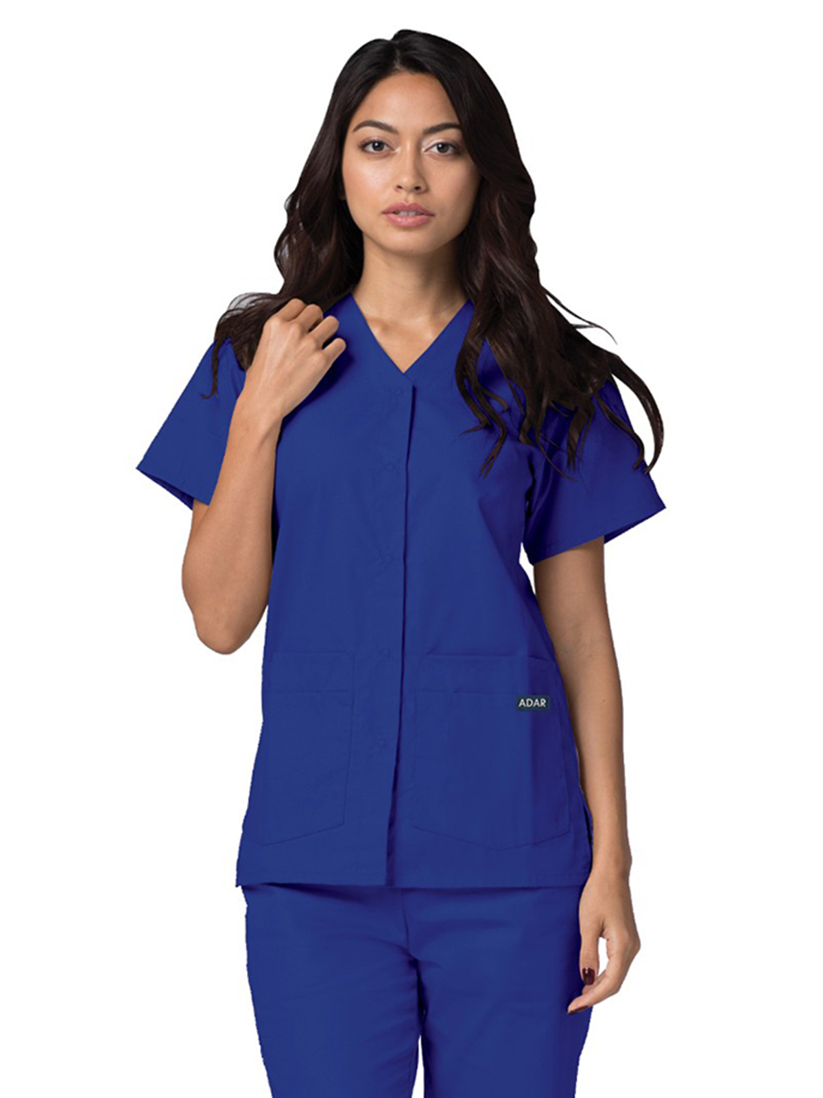 Adar - Universal - Women's Double Pocket Snap Front Top 8