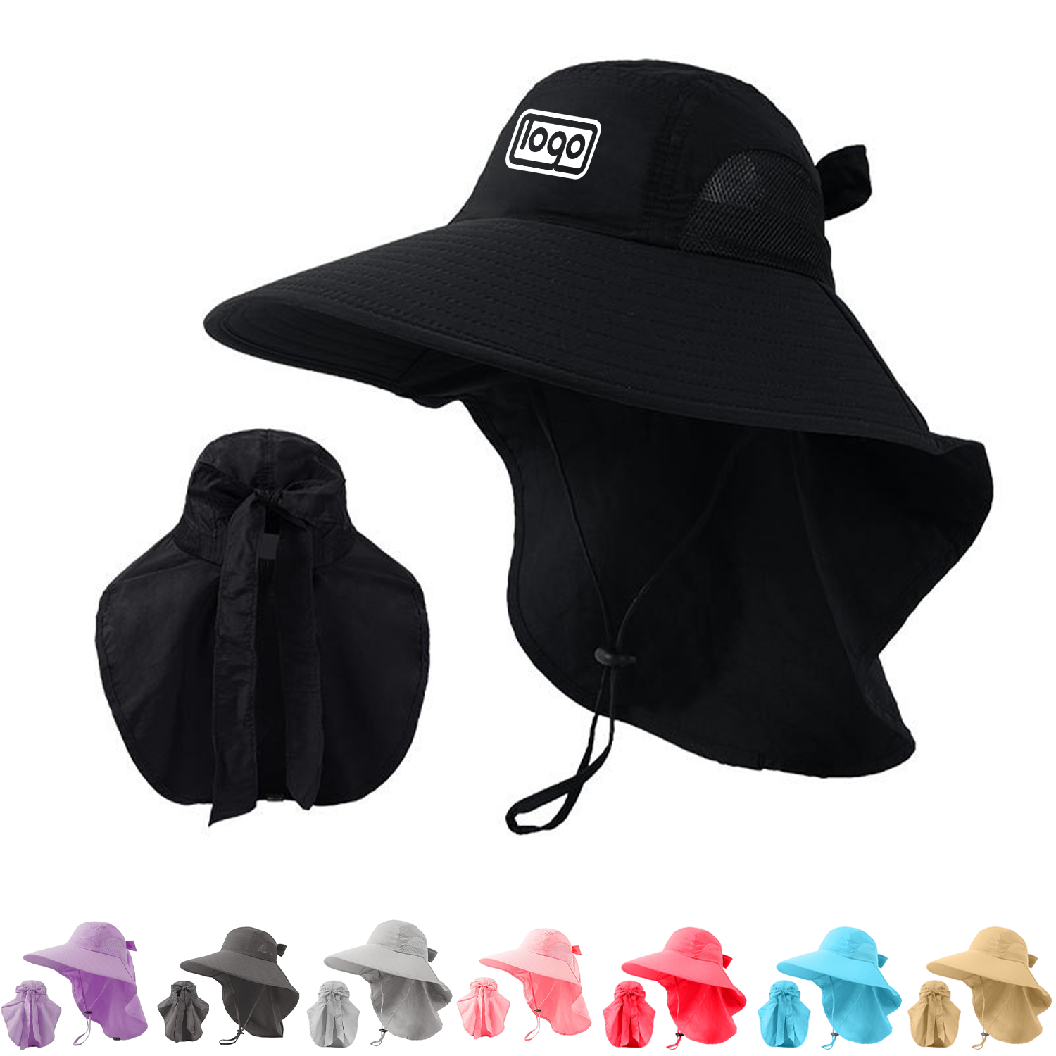 Adult UV Protection Wide Brim Polyester Sun Hat 1