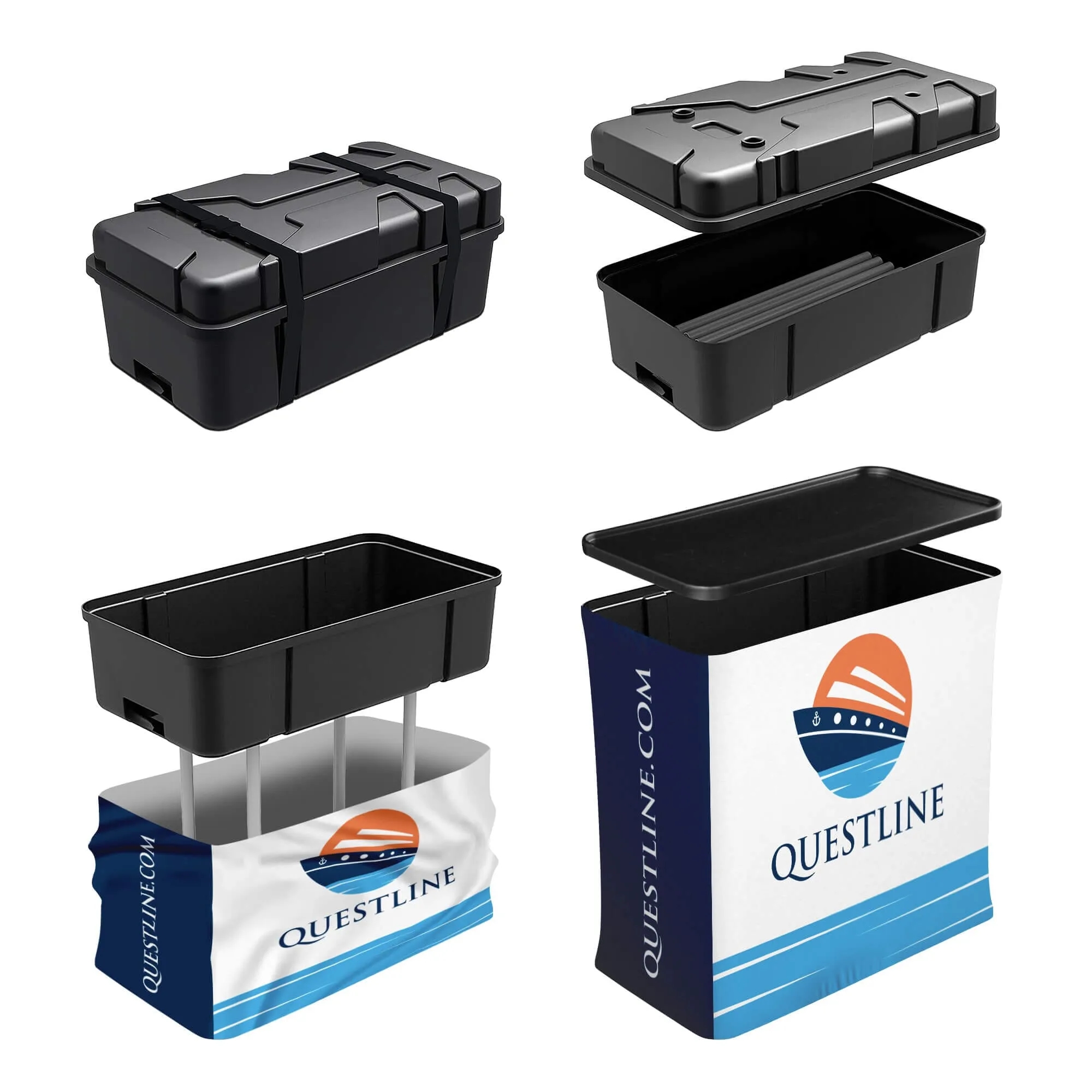 20ft Fastzip™ Media Stand Trade Show Booth Package 3