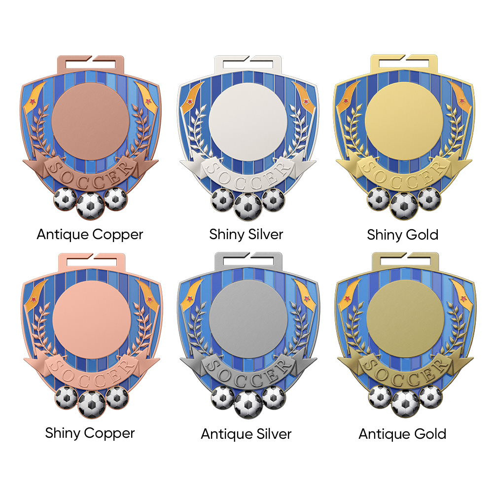 2" UV Printed Soccer Medals 2