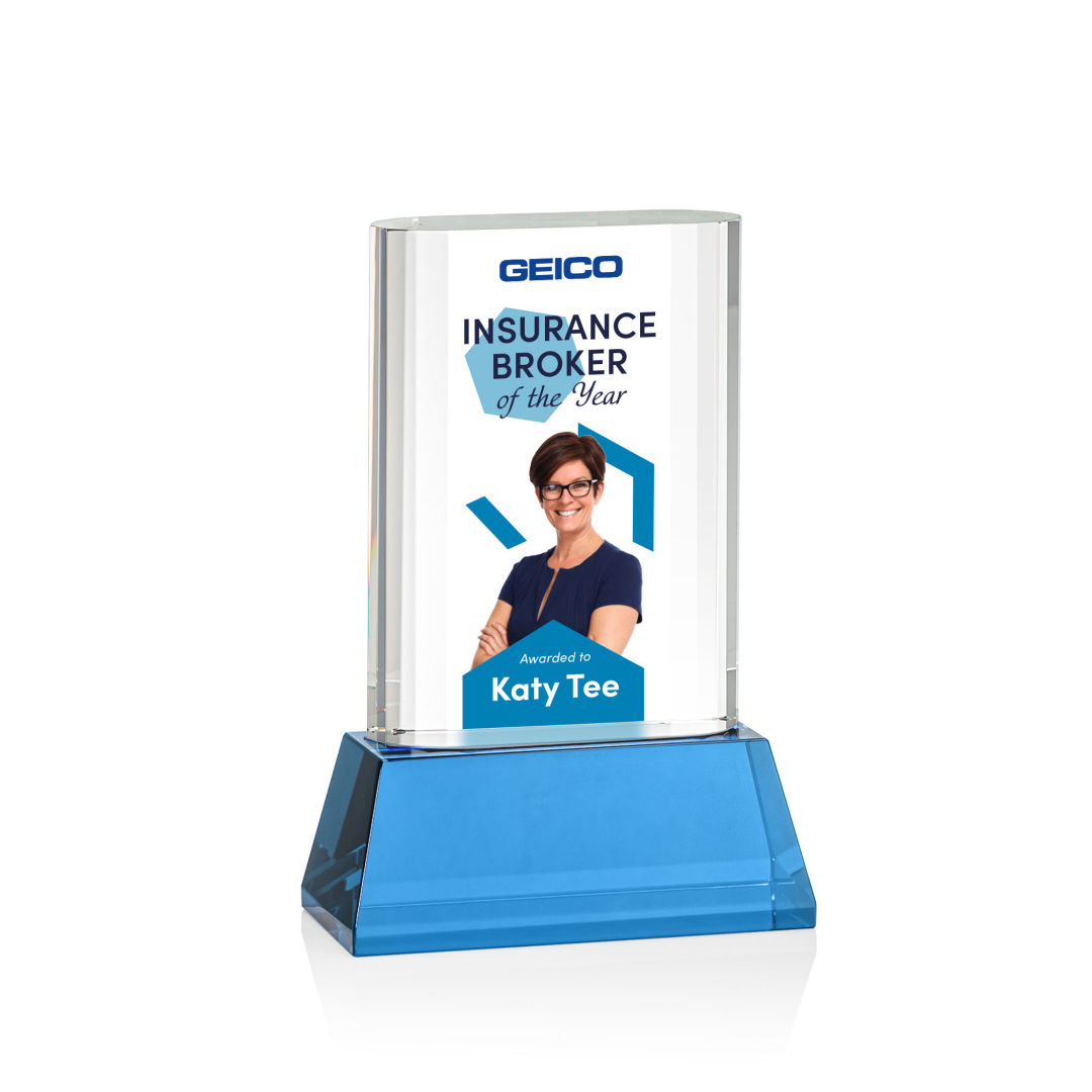 Merit VividPrint™ Award on Base - Sky Blue 7