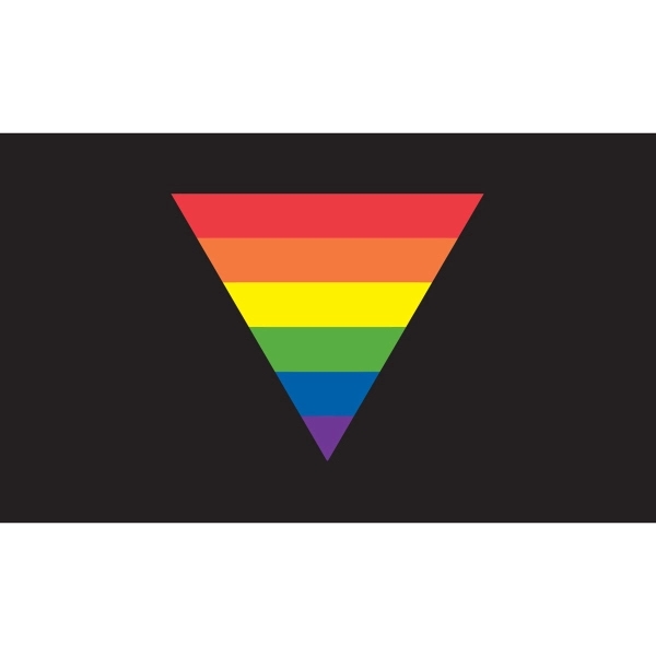Black Rainbow Tri. Stick Flag 2