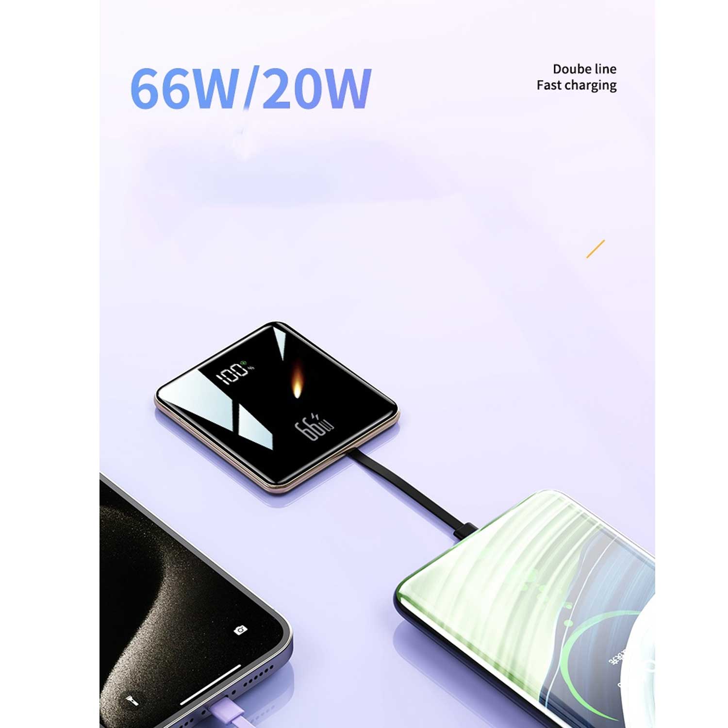 20W 20KmAh Fast Charge Power Bank w/Cable 10