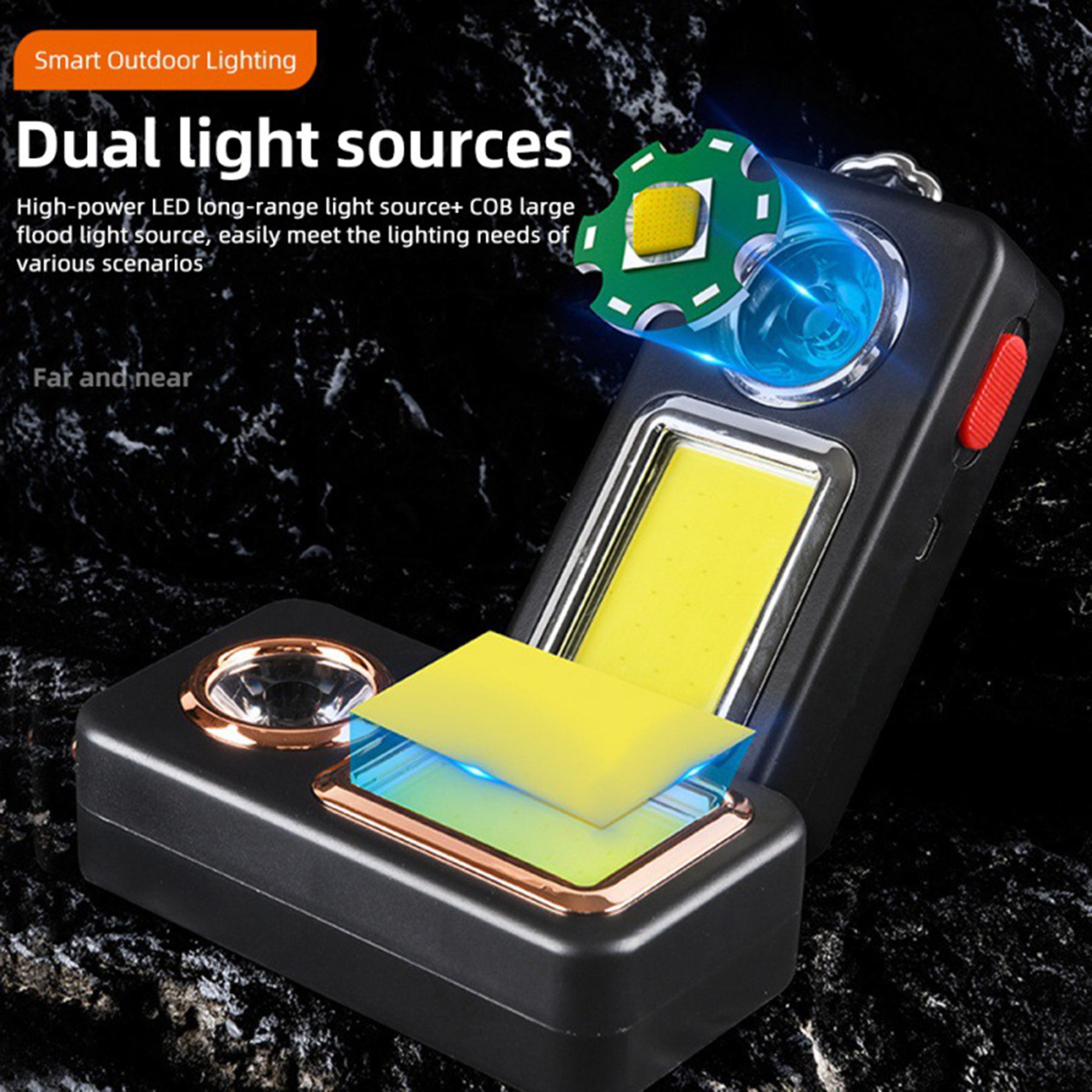 Powerful Rechargeable Solar Powered COB LED Light 3