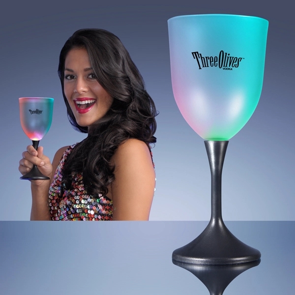 LED Wine Glass with Classy Black Base 2