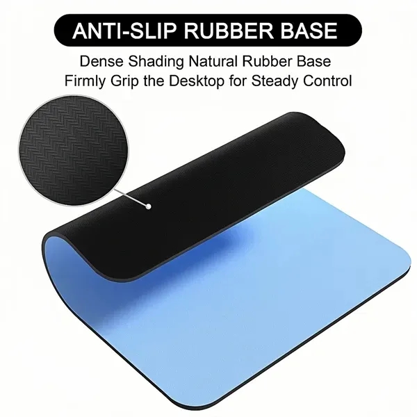 Rubber Mouse Pad - Anti-Slip Base & Reinforced Stitching 3