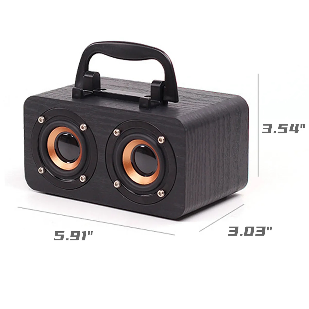 Vintage Bluetooth Speaker 360 Degree Wooden Music Player 5