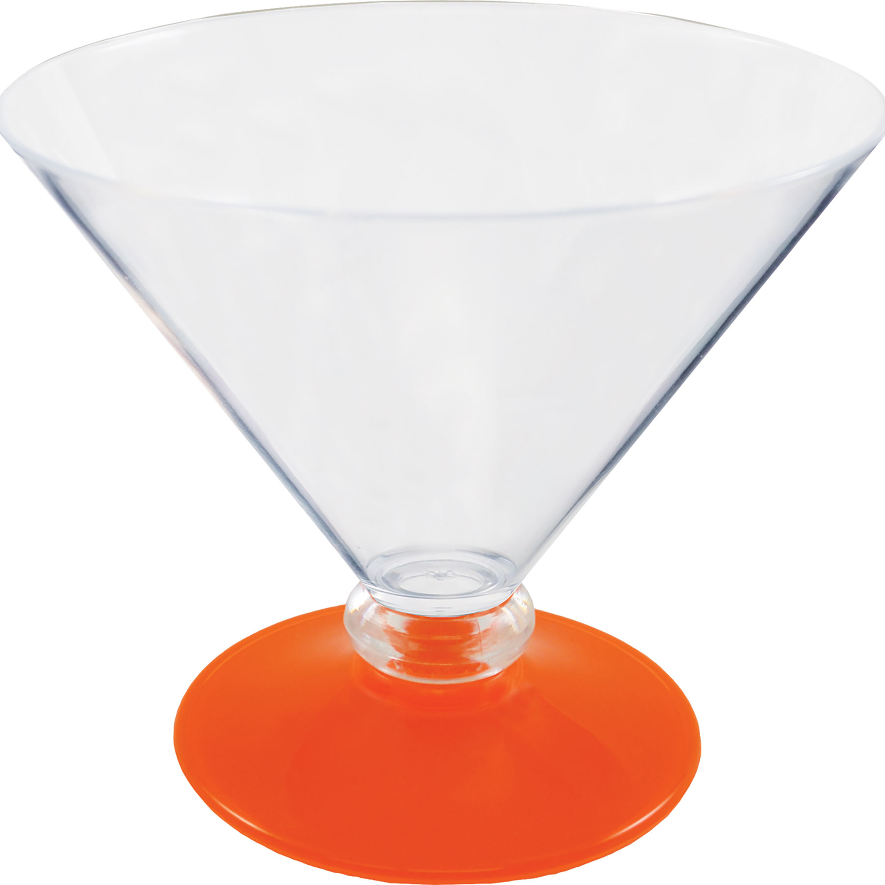 10oz Short Stem Plastic Martini Glass with Your Choice of Base Color