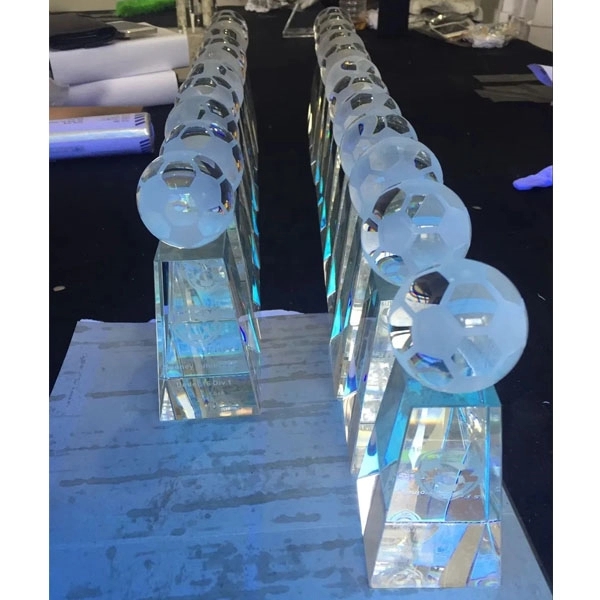 Crystal football Tower Trophy 1