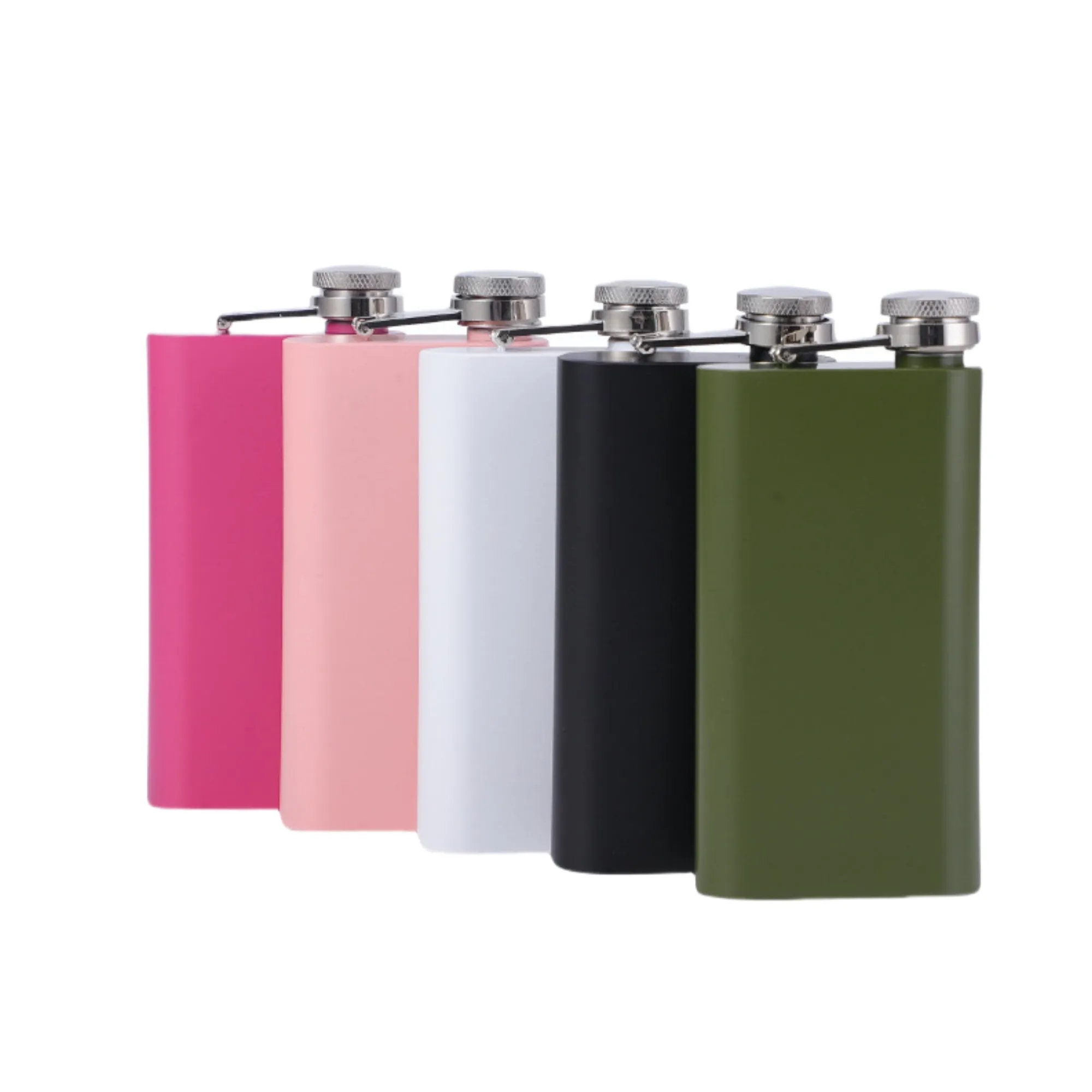 4oz Stainless Steel Pocket Hip Flask Matte Coated Bottle, custom water bottle with logo imprint 5