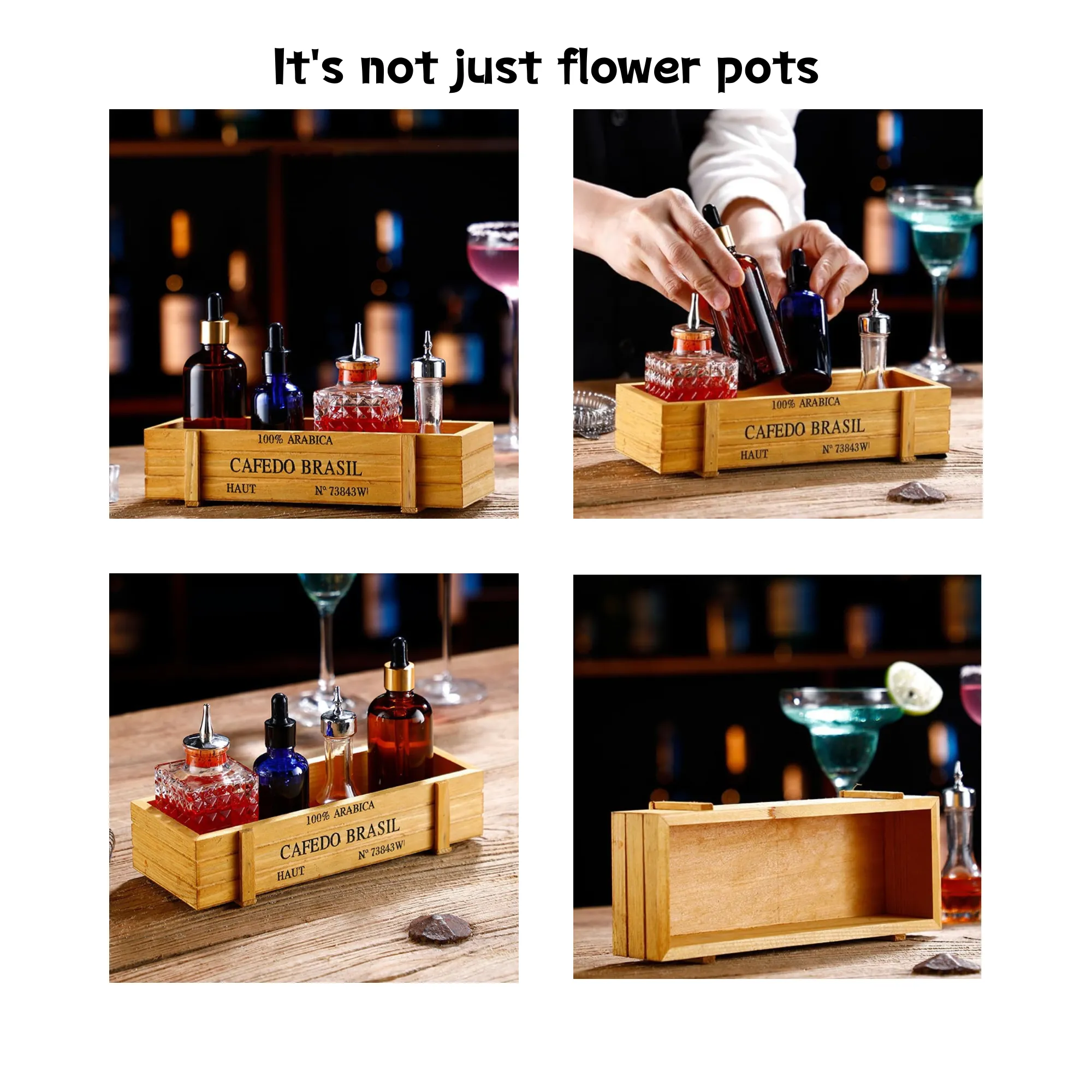 Wooden Rectangular Flower Pots 5