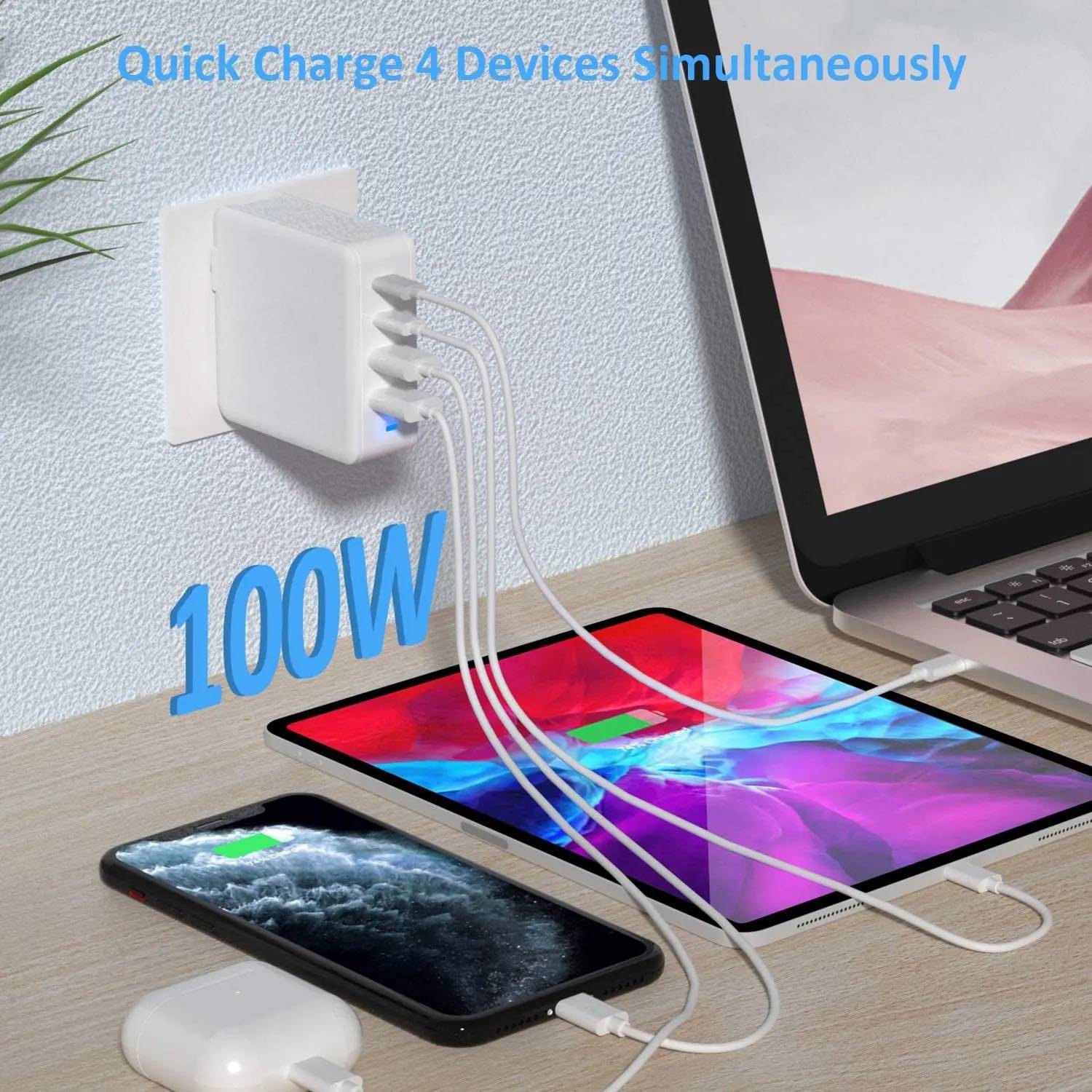 USB Multi Port Cell Phone Charging Head 5